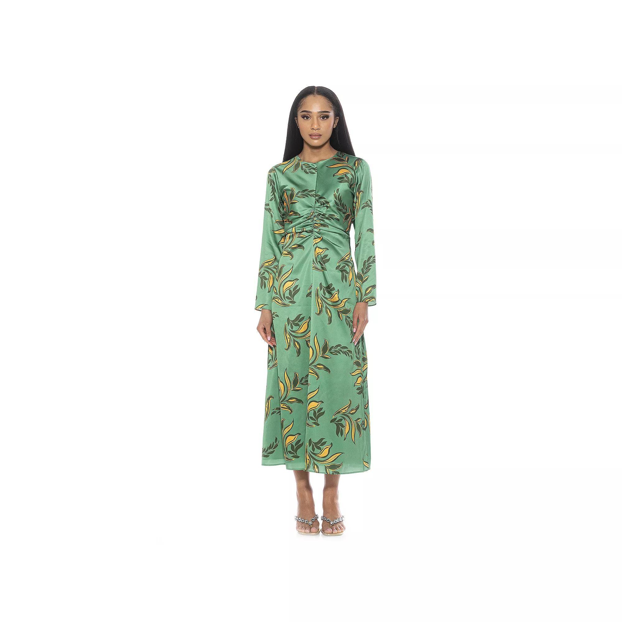 Women's ALEXIA ADMOR Eira Long Sleeve Midi Dress, Size: 8, Blue Floral Product Image