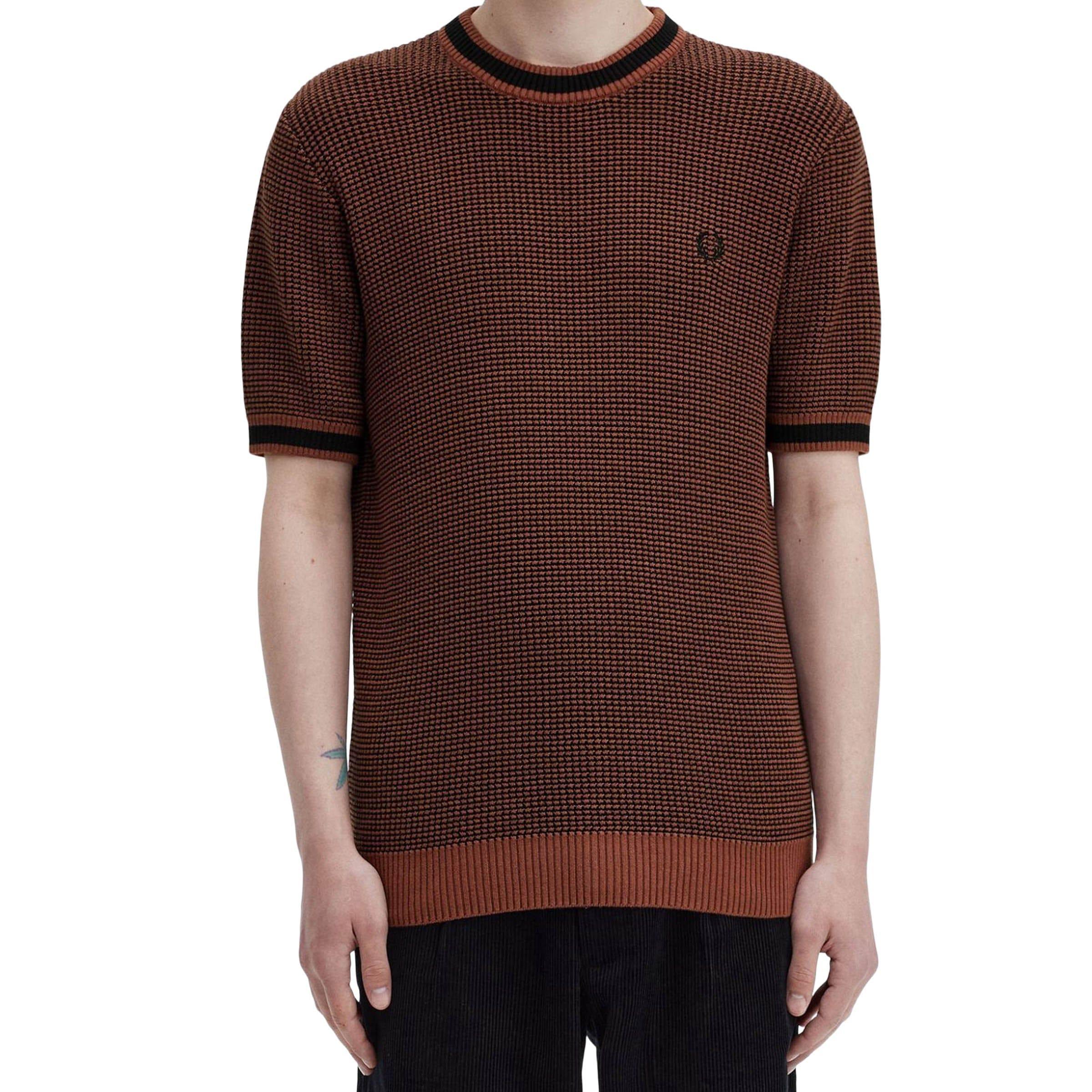 TEXTURED KNITTED T-SHIRT Male Product Image