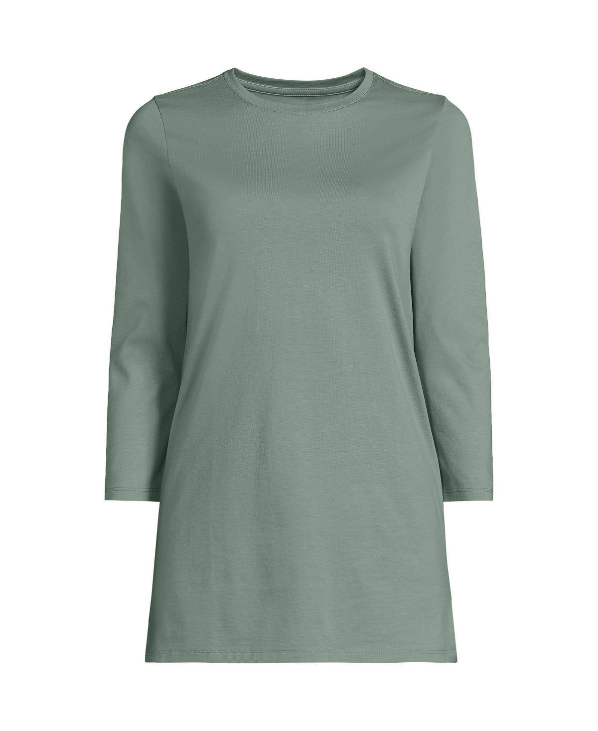 Women's Lands' End Supima Cotton Crewneck Tunic, Size: XL, Fresh Ivory Product Image