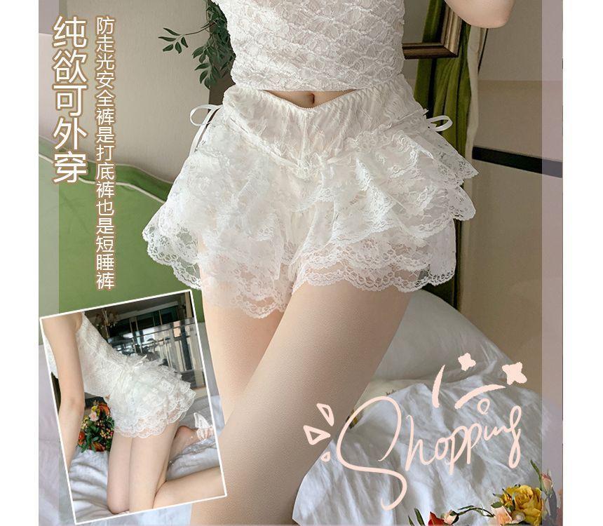 High Waist Lace Layered Undershorts Product Image