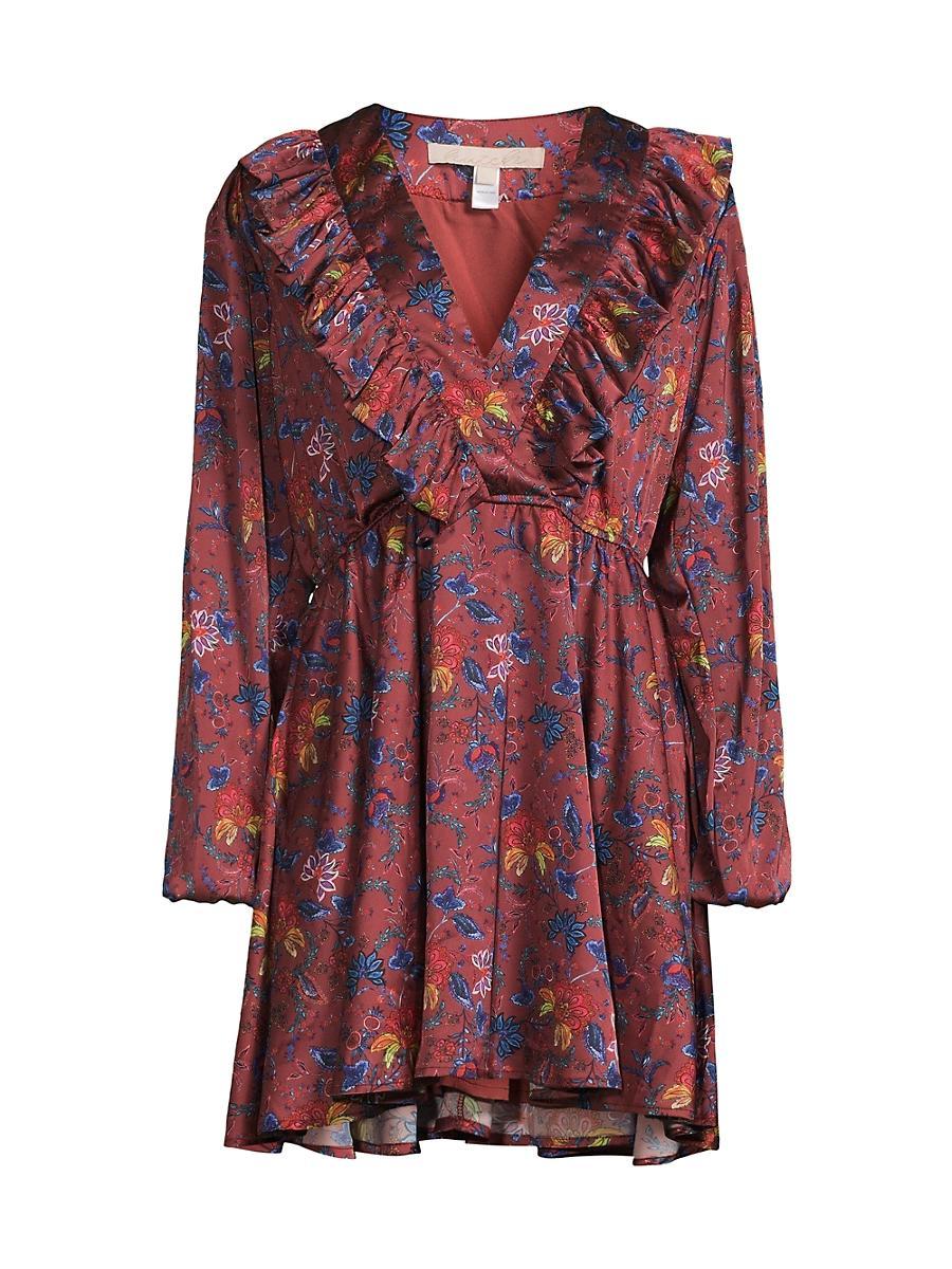 Womens Tara Floral Satin Minidress Product Image