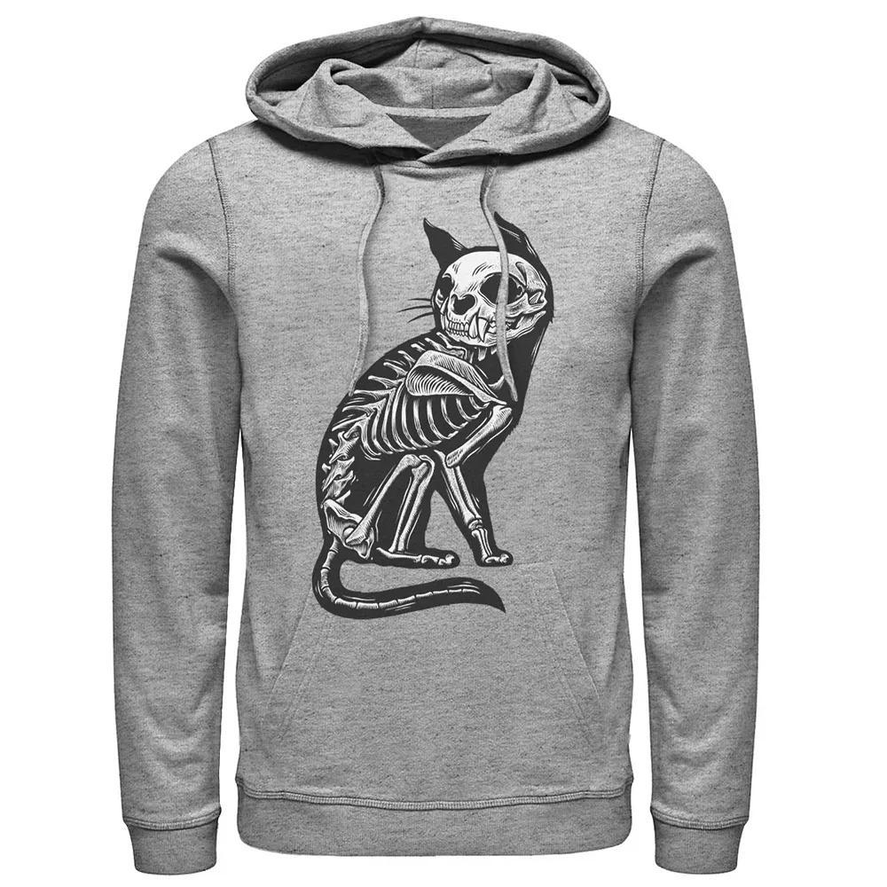 Men's X-ray Cat Hoodie, Size: Small, Athletic Grey Product Image