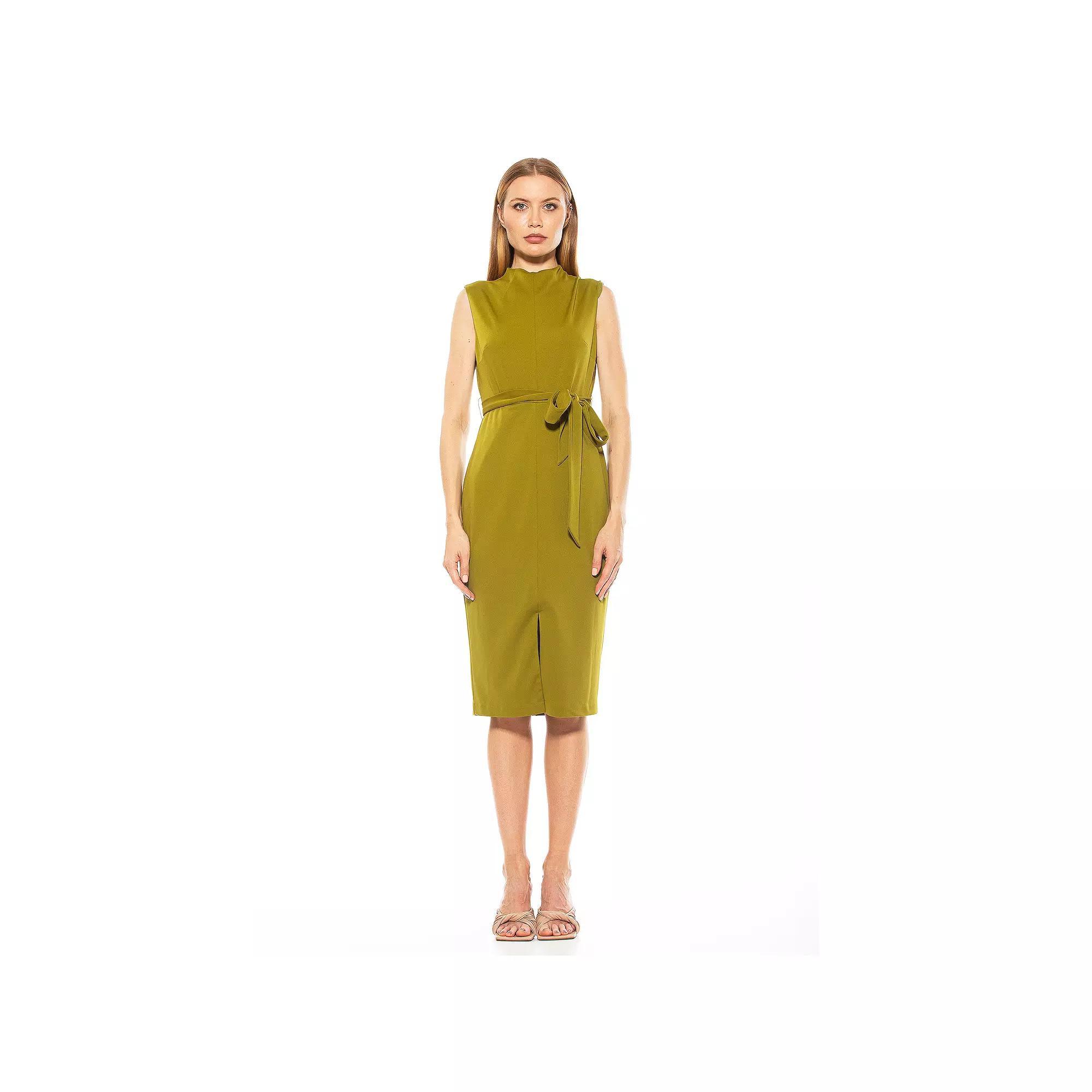 Women's ALEXIA ADMOR Fara Front-Slit Sheath Dress, Size: 8, Green Product Image