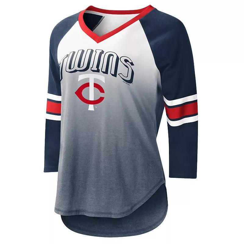 Womens G-iii 4Her by Carl Banks White Los Angeles Dodgers Lead-Off Raglan 3/4-Sleeve V-Neck T-shirt - White Product Image