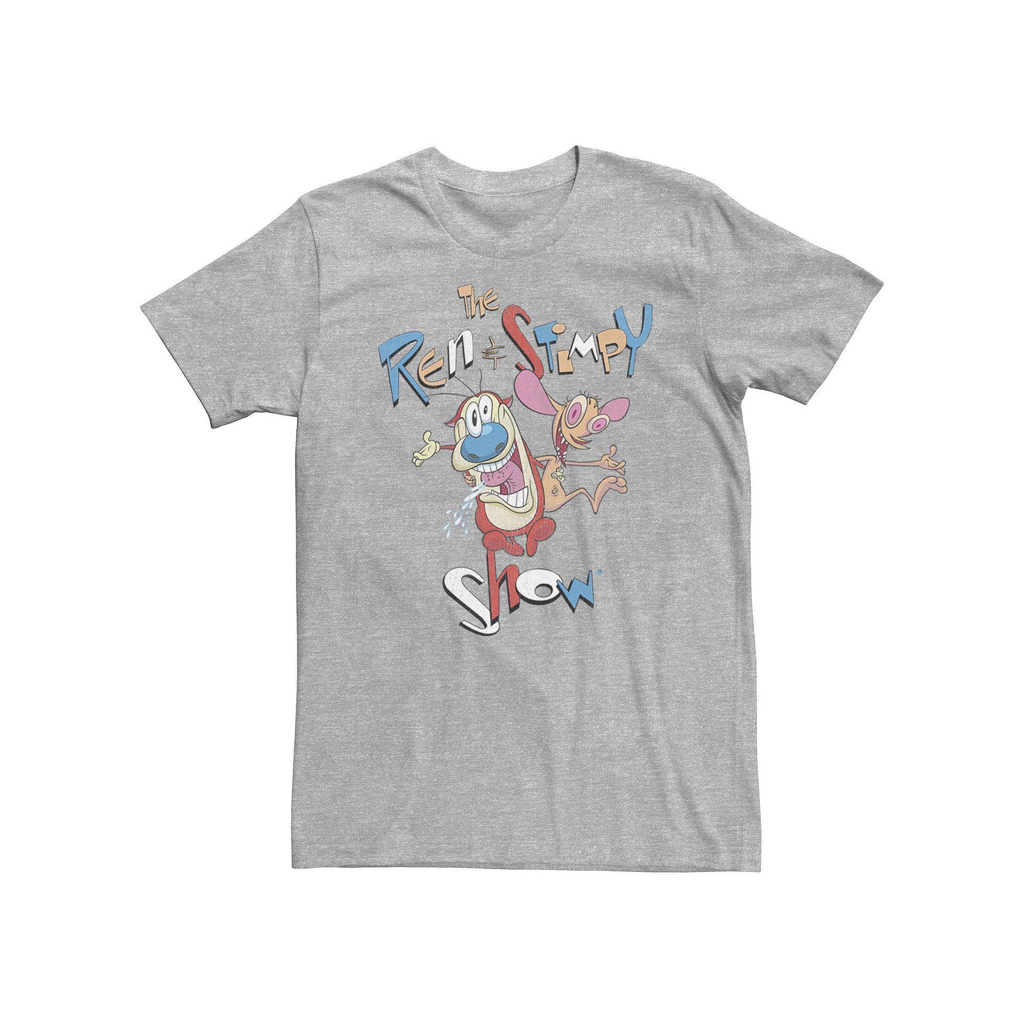 Big & Tall Nickelodeon Ren And Stimpy Vintage Title Poster Tee, Men's, Size: Large Tall, Athletic Grey Product Image