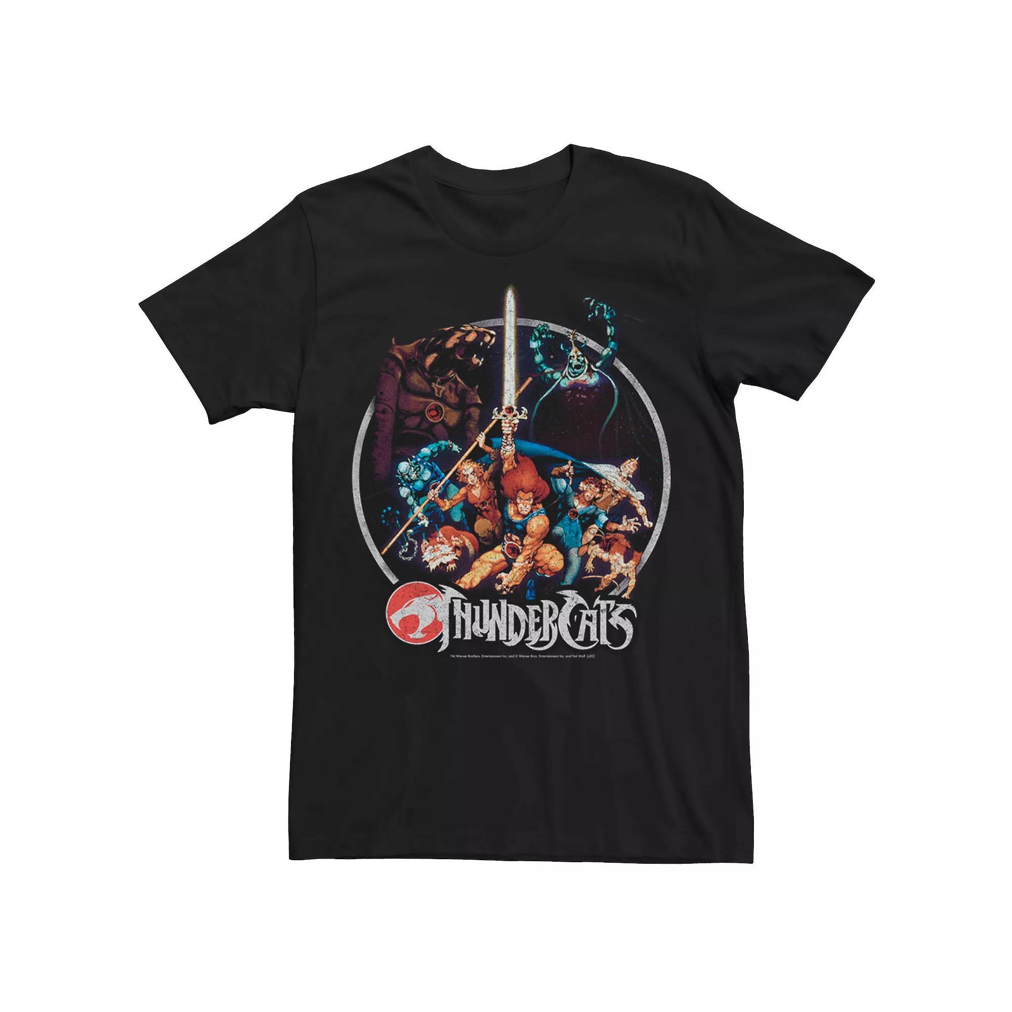 Men's ThunderCats Group Shot Vintage Circle Tee, Size: XXL, Black Product Image