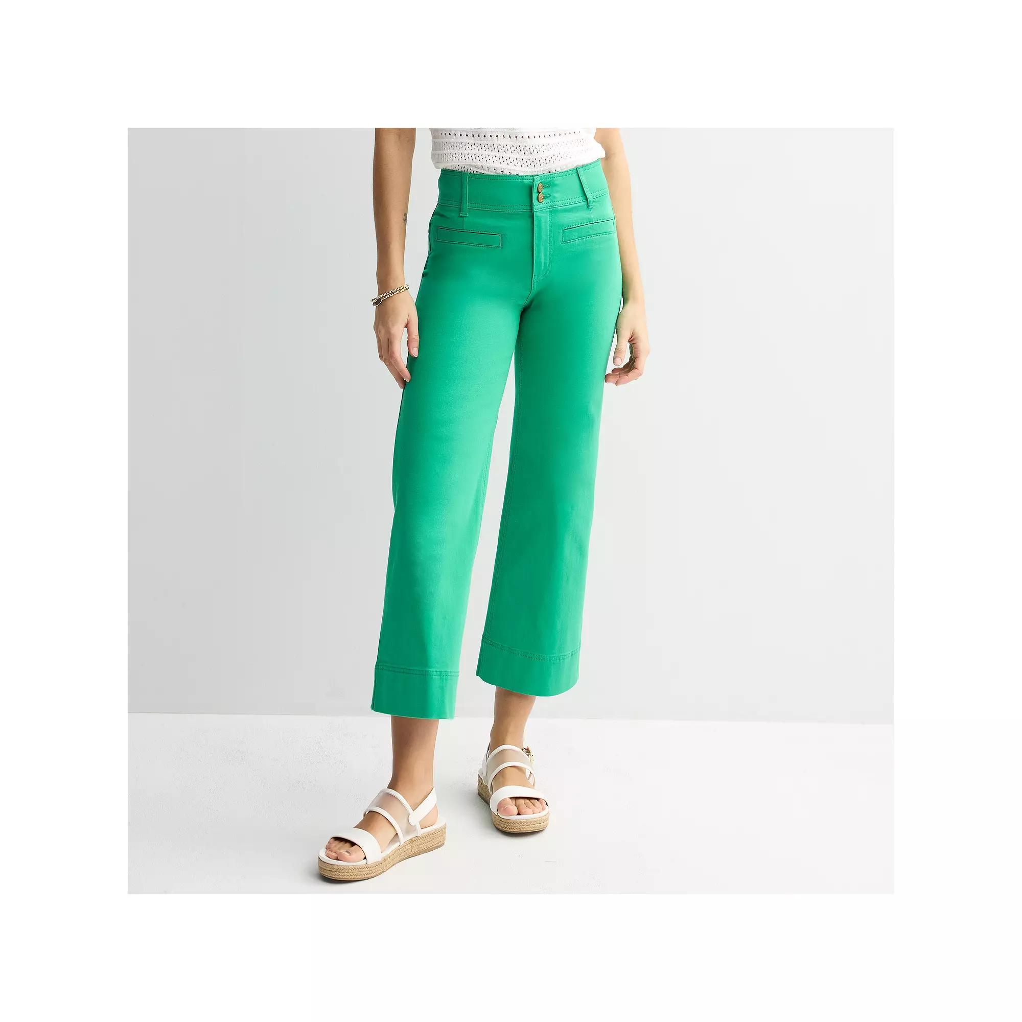 Women's Draper James High-Rise Wide-Leg Jeans, Size: 2, Green Product Image