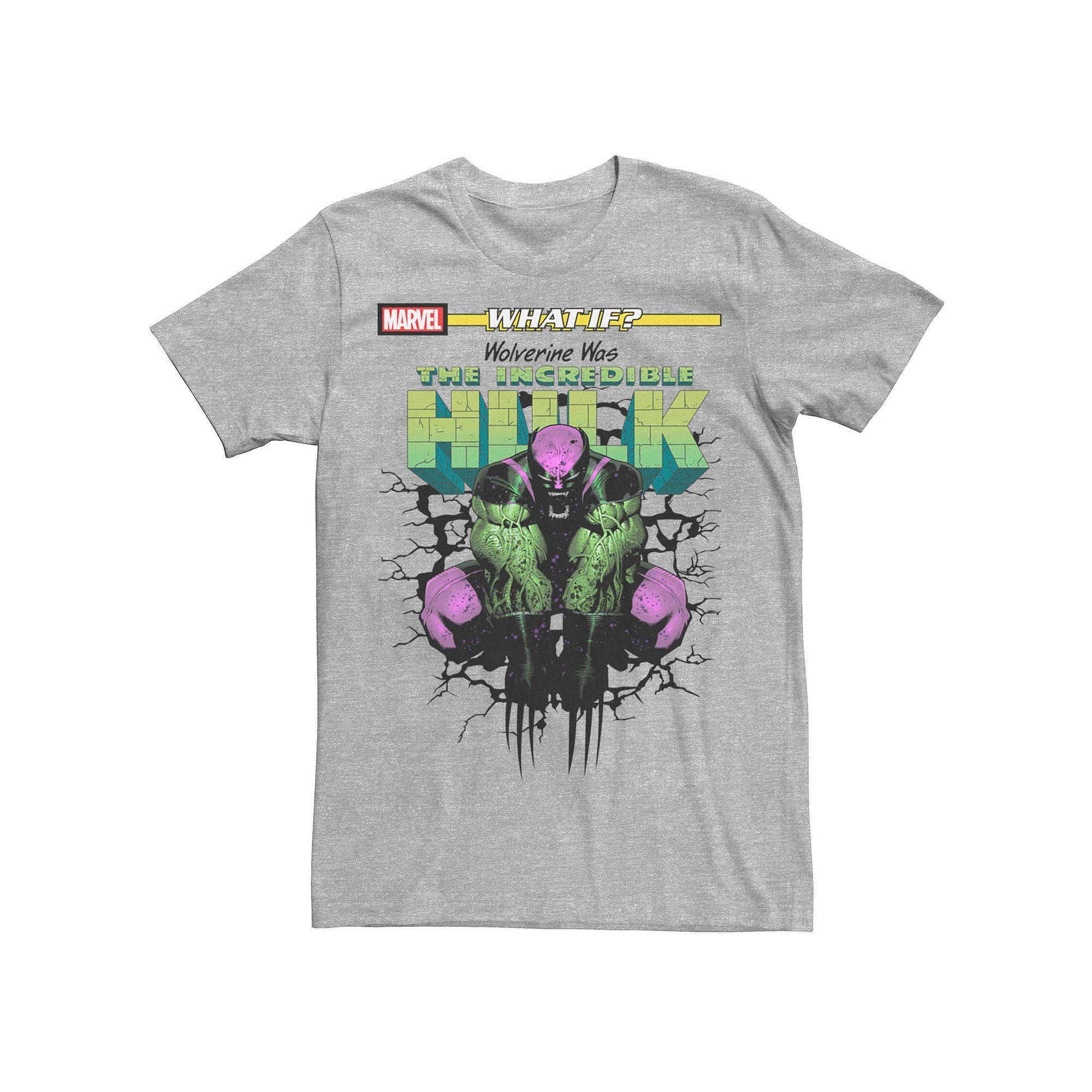 Men's Marvel What If Wolverine Was The Incredible Hulk Comic Cover Graphic Tee, Size: XL, Athletic Grey Product Image