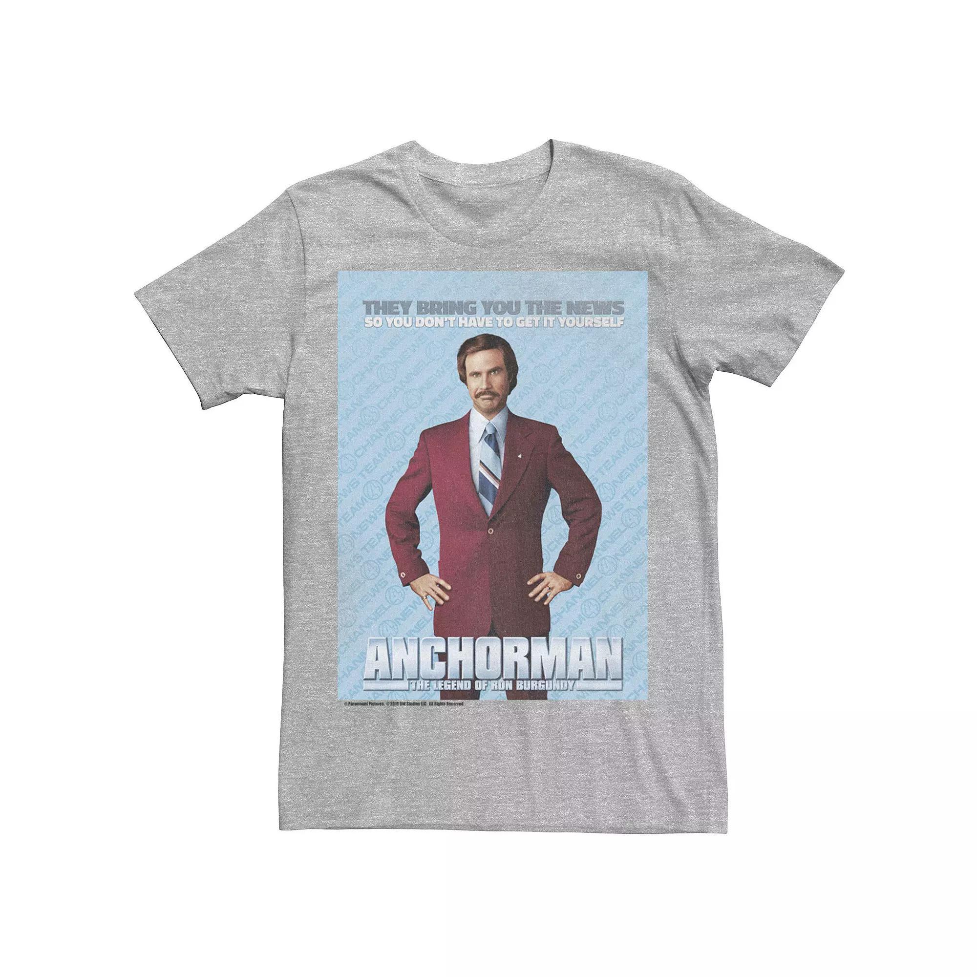 Men's Anchormen Ron Logo Poster Tee, Size: XL, Athletic Grey Product Image