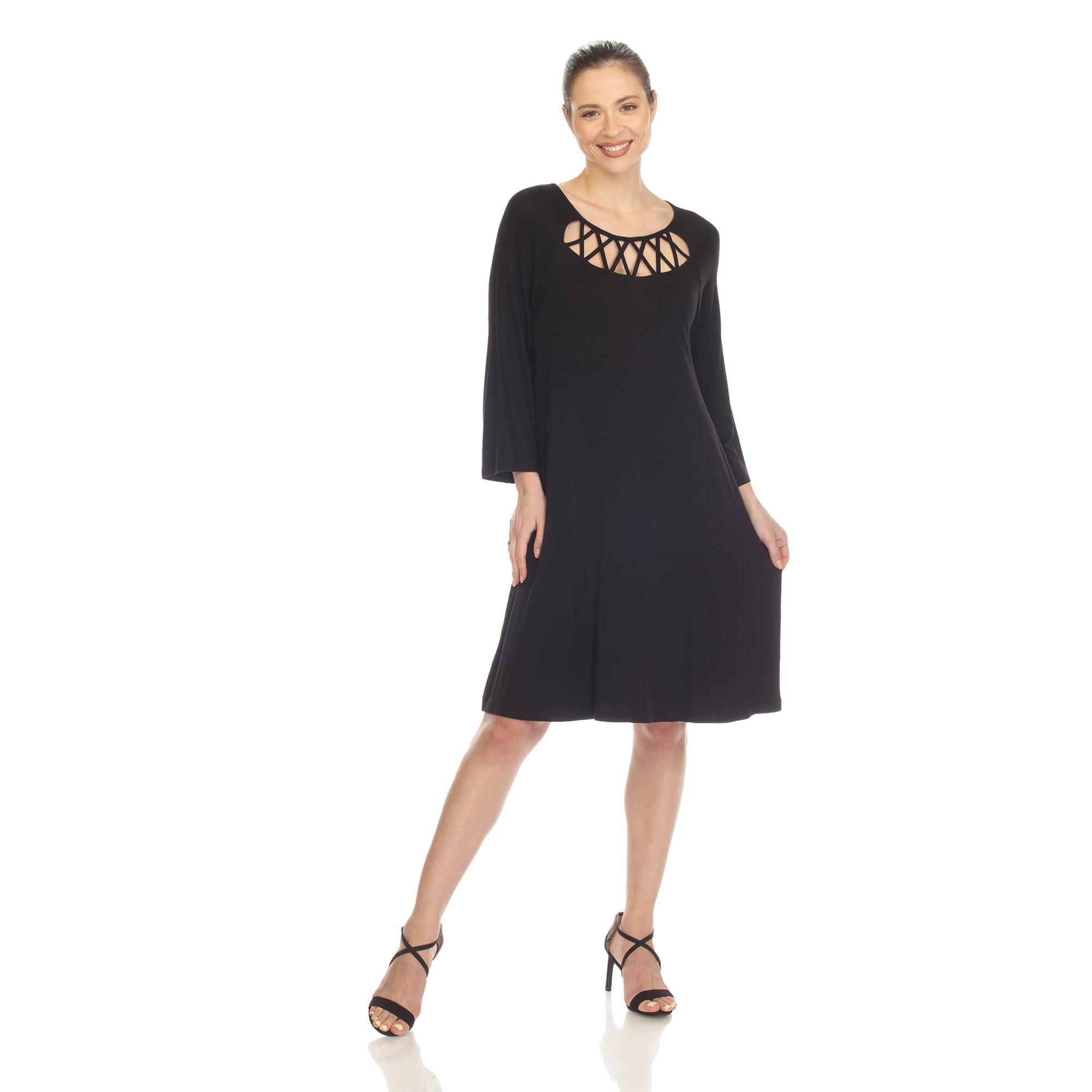 Criss Cross Neckline Swing Midi Dress Product Image