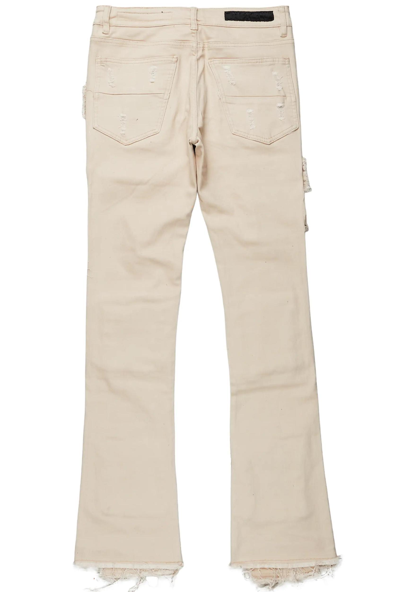 Orien Beige Painter Stacked Flare Jean Male Product Image