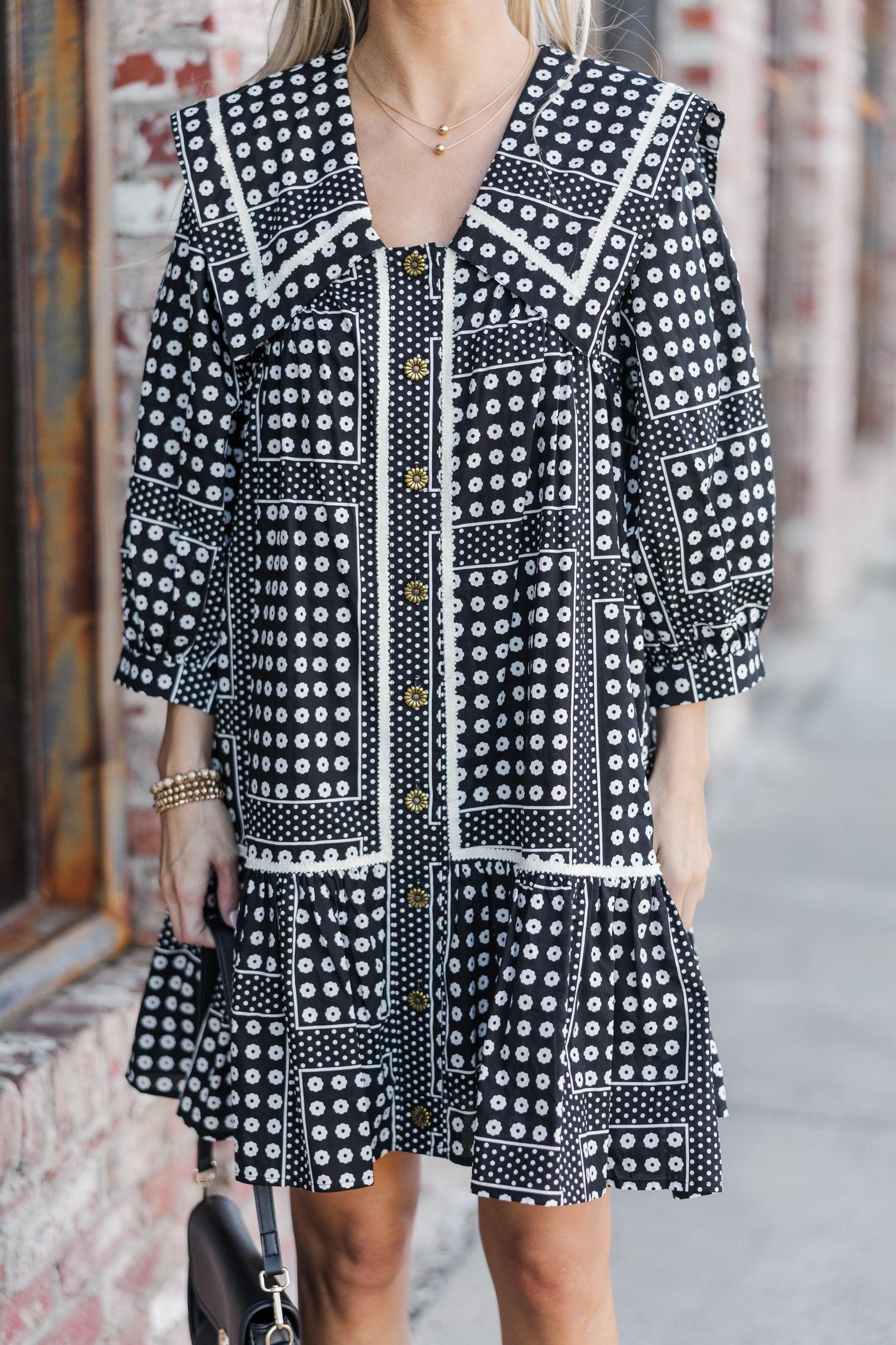 Make It All Happen Black Floral Dress Female Product Image