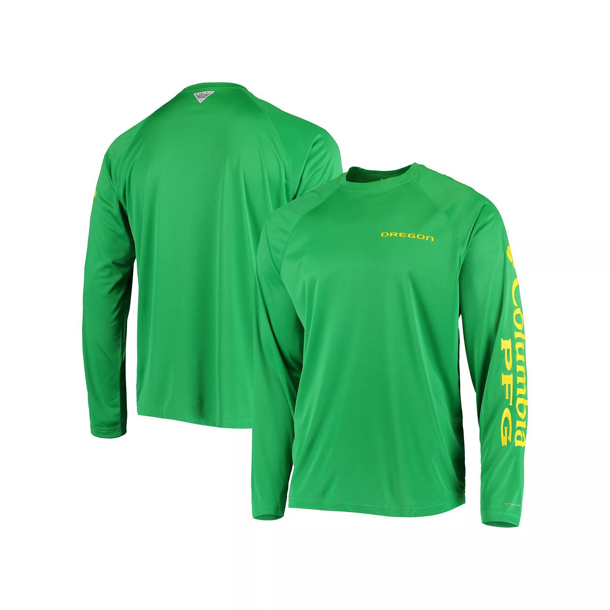 Columbia Mens Collegiate PFG Terminal Tackle Long Sleeve Shirt - Oregon- Product Image