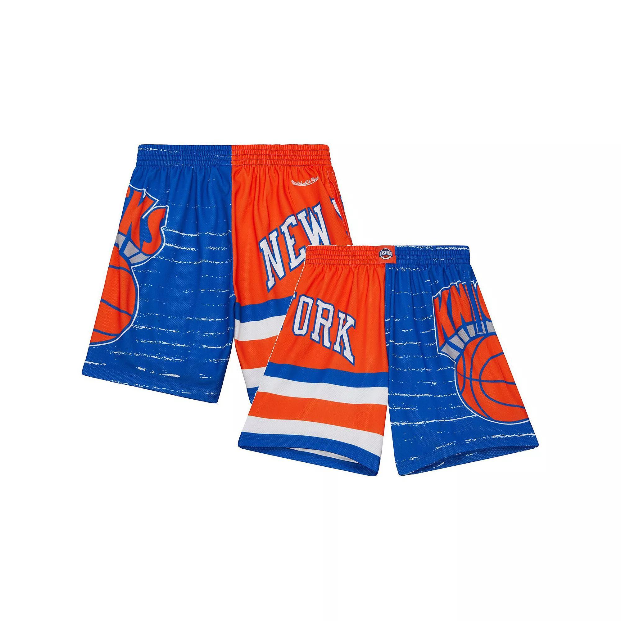Men's Mitchell & Ness Blue/Orange New York Knicks Jumbotron 3.0 Shorts, Size: Small Product Image