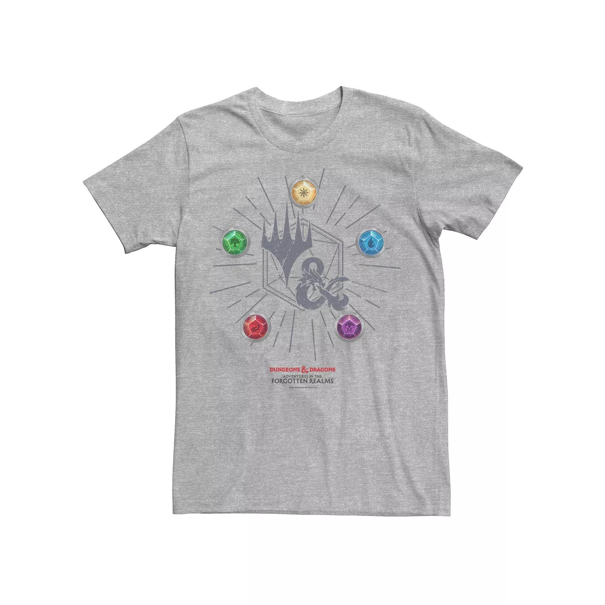 Men's Magic: The Gathering D&D Five Expansion Symbols Tee, Boy's, Size: Large, Athletic Grey Product Image