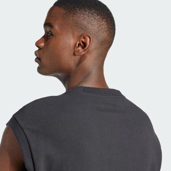 adidas Elevated All SZN Cloud Jersey Sleeveless Crew Tee Black 2XL Mens Product Image