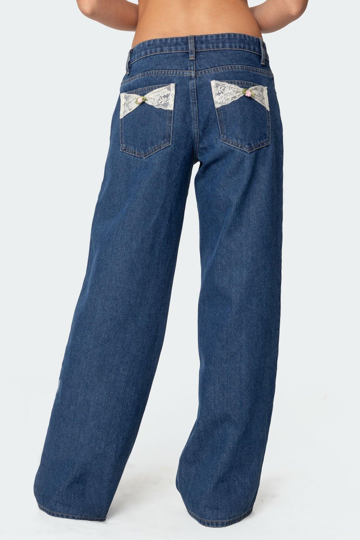 Lacey Pocket Low Rise Jeans Product Image