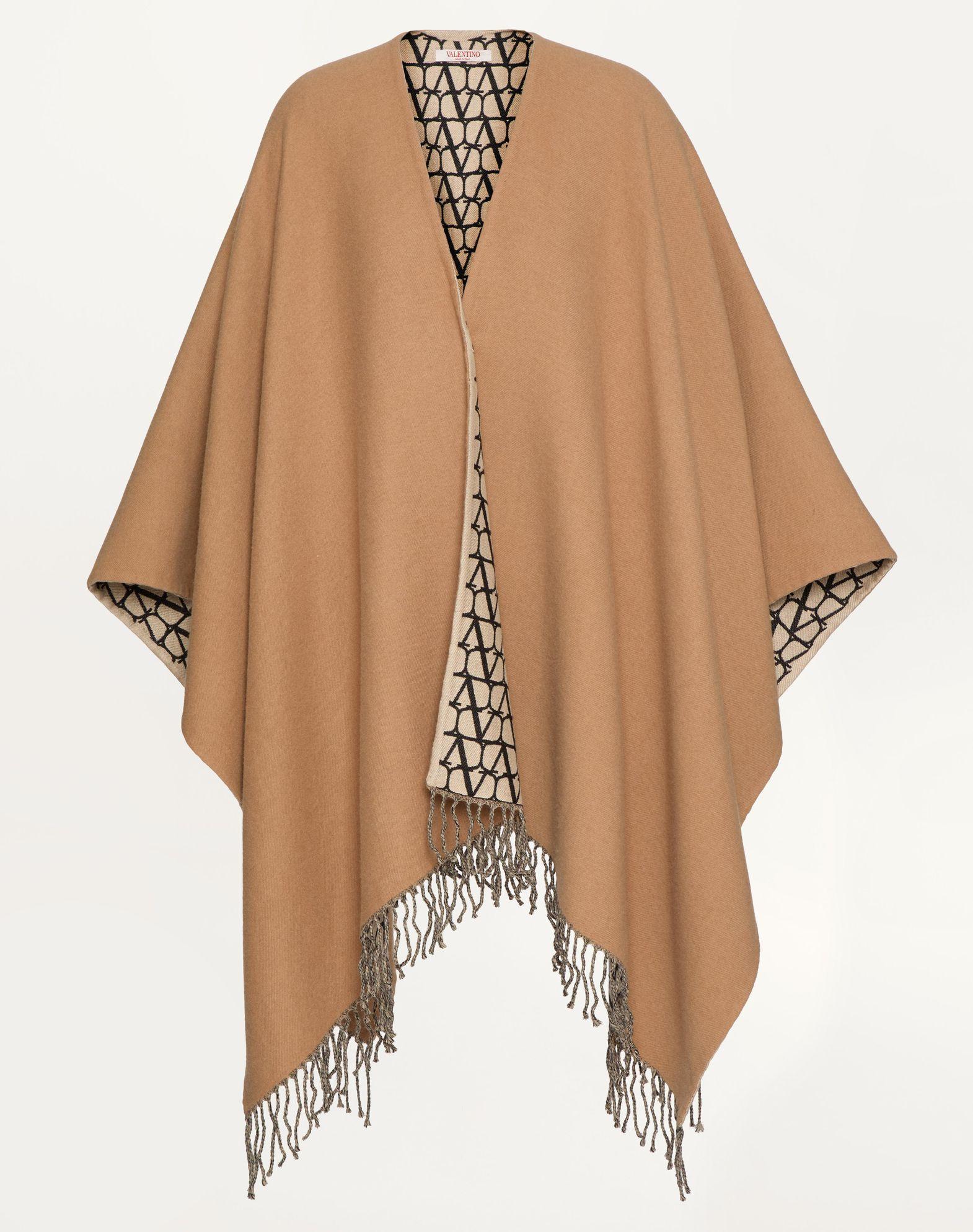 Double Toile Iconographe Poncho In Wool, Silk And Cashmere  Product Image