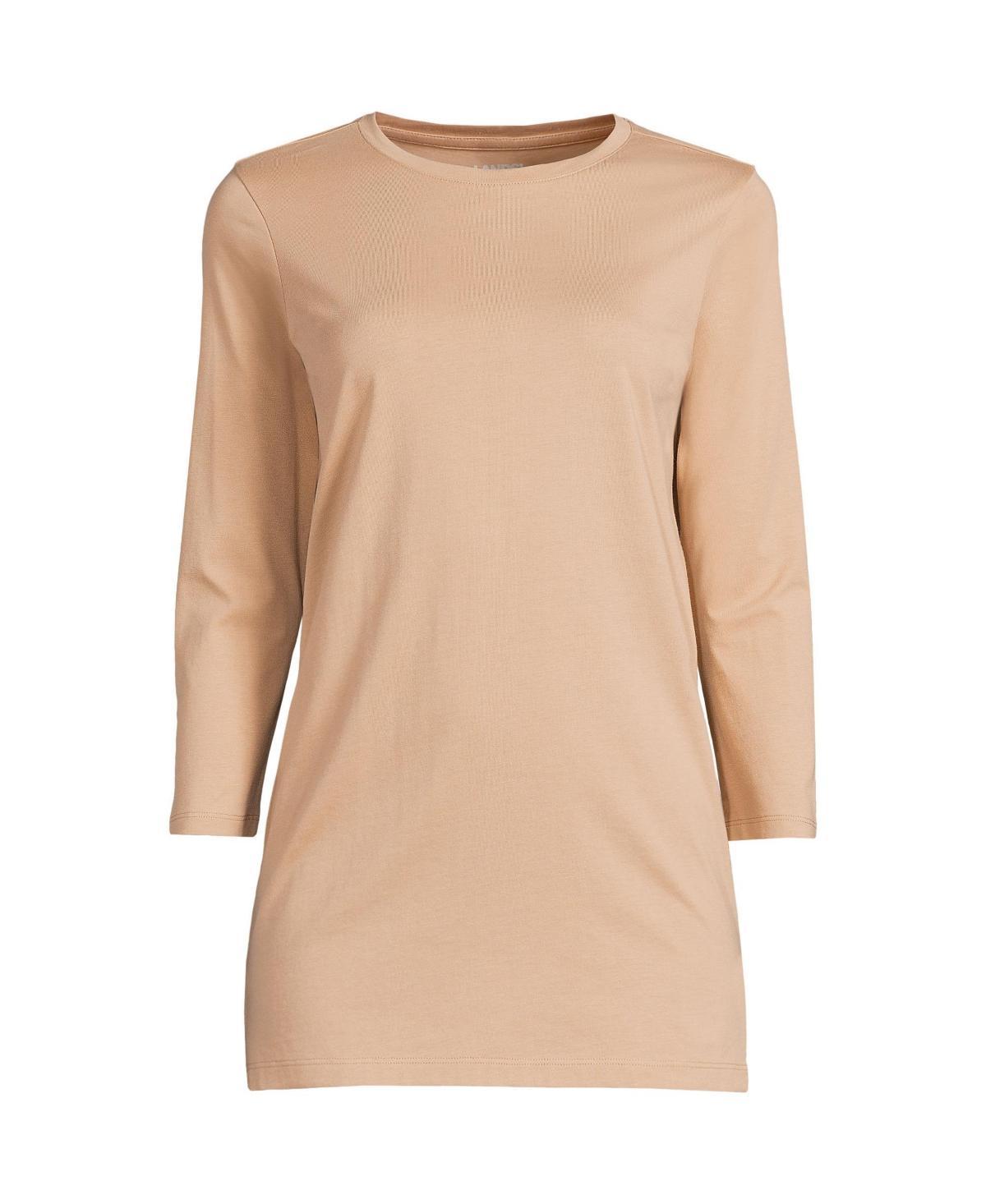Women's Lands' End Supima Cotton Crewneck Tunic, Size: XL, Fresh Ivory Product Image