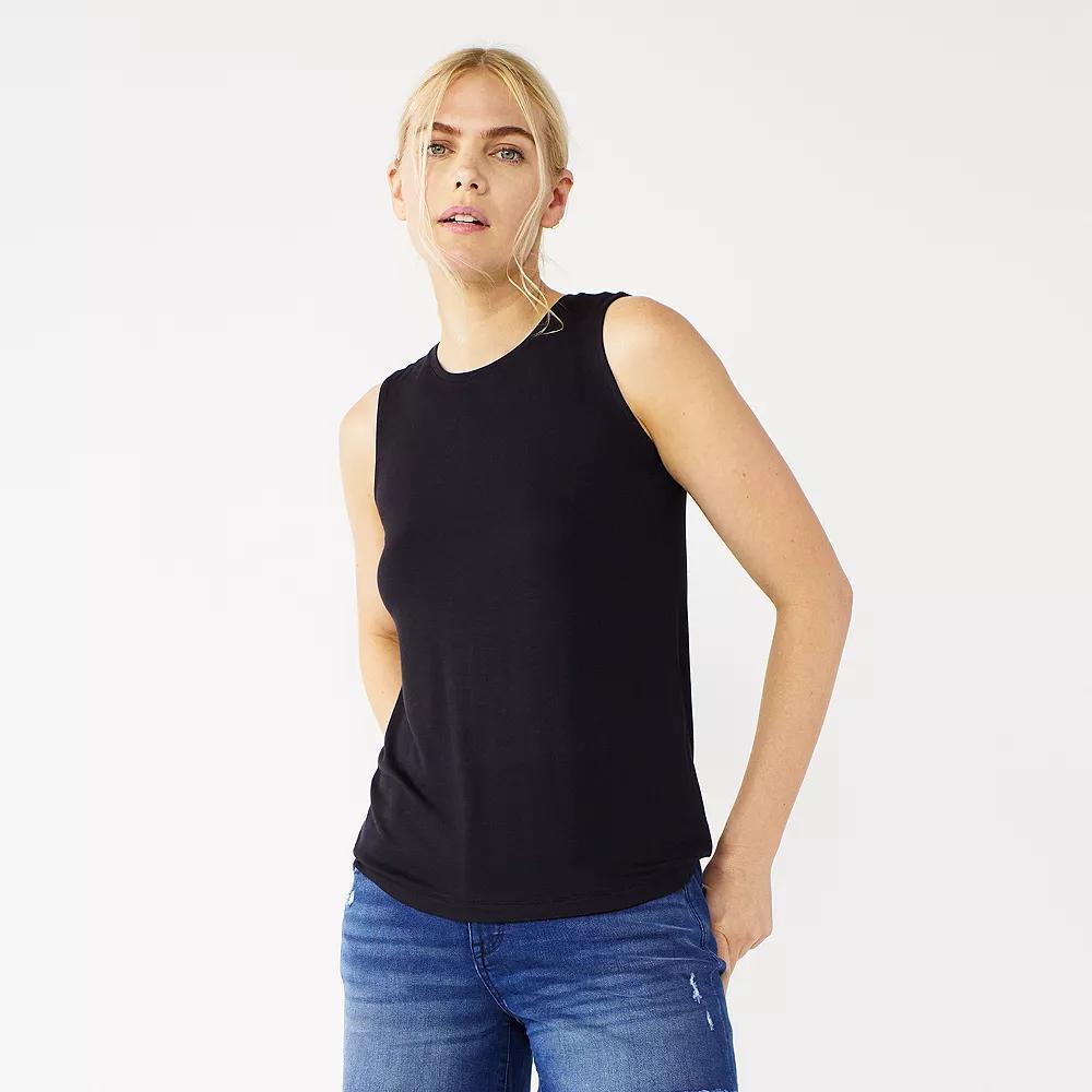 Nine West Essential Easy High-Neck Tank Top, Women's, Size: Medium, Black Product Image