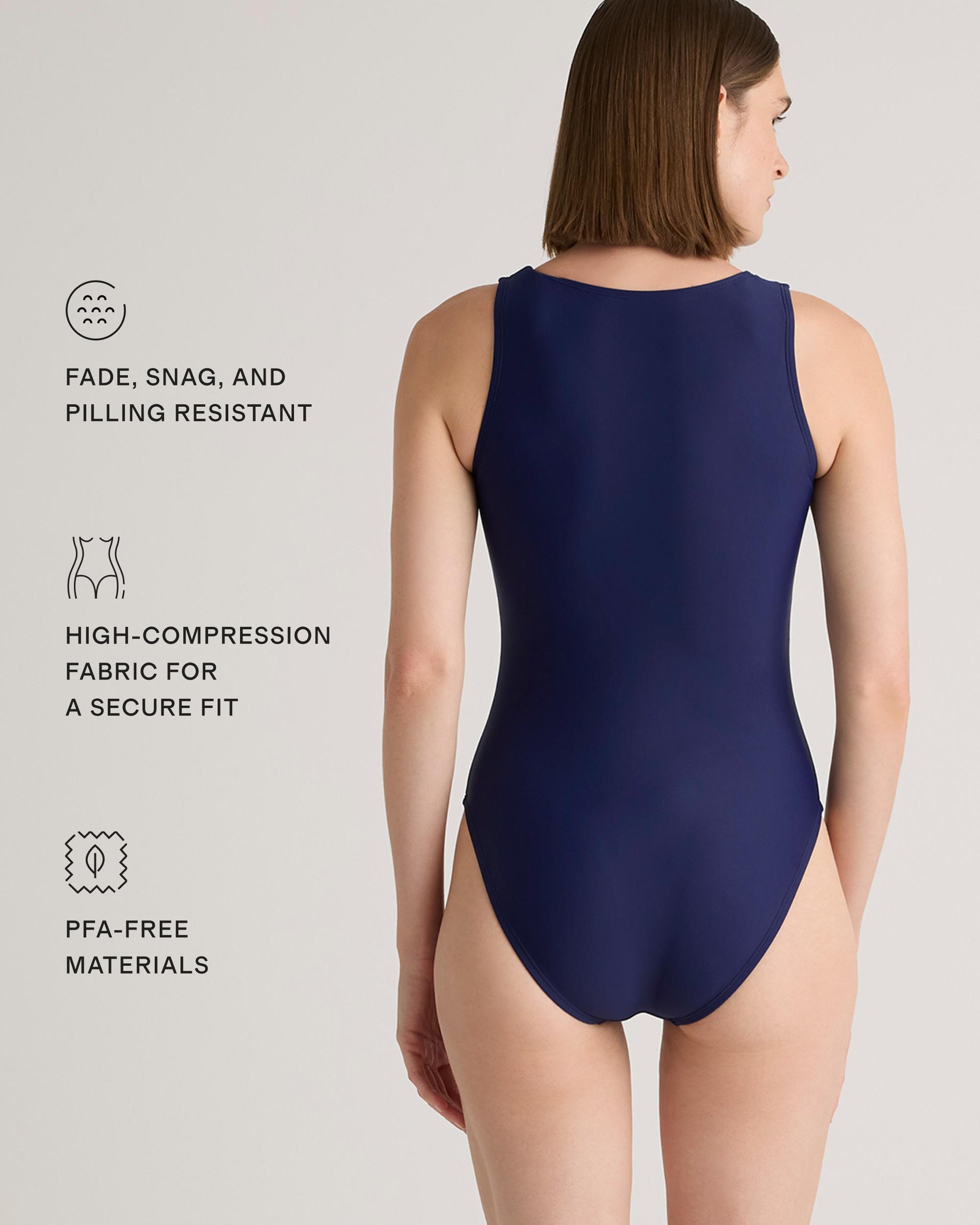 Quince | Women's Italian Zip-Front One-Piece Swimsuit Size XL, 78% Recycled Polyamide, 22% Spandex Product Image