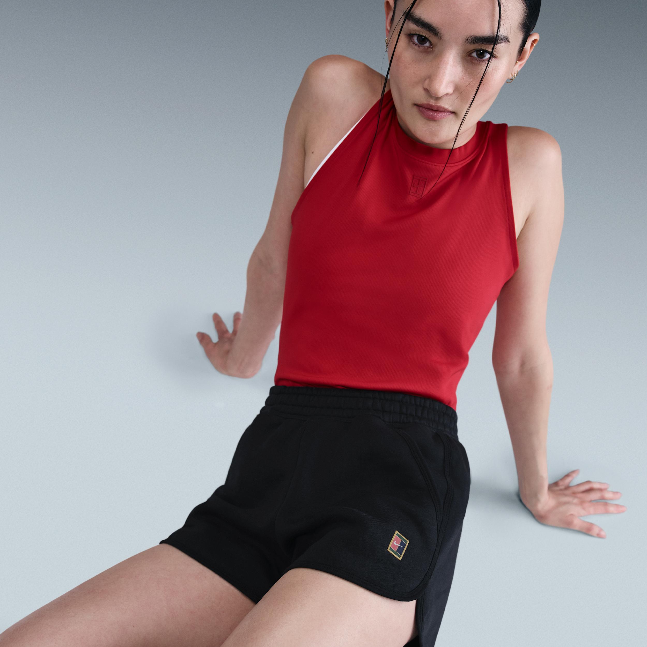 Nike Women's Court Heritage Mid-Rise Fleece Tennis Shorts Product Image