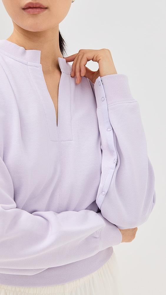 3.1 Phillip Lim Cropped Sweatshirt with Inseam Snaps | Shopbop Product Image