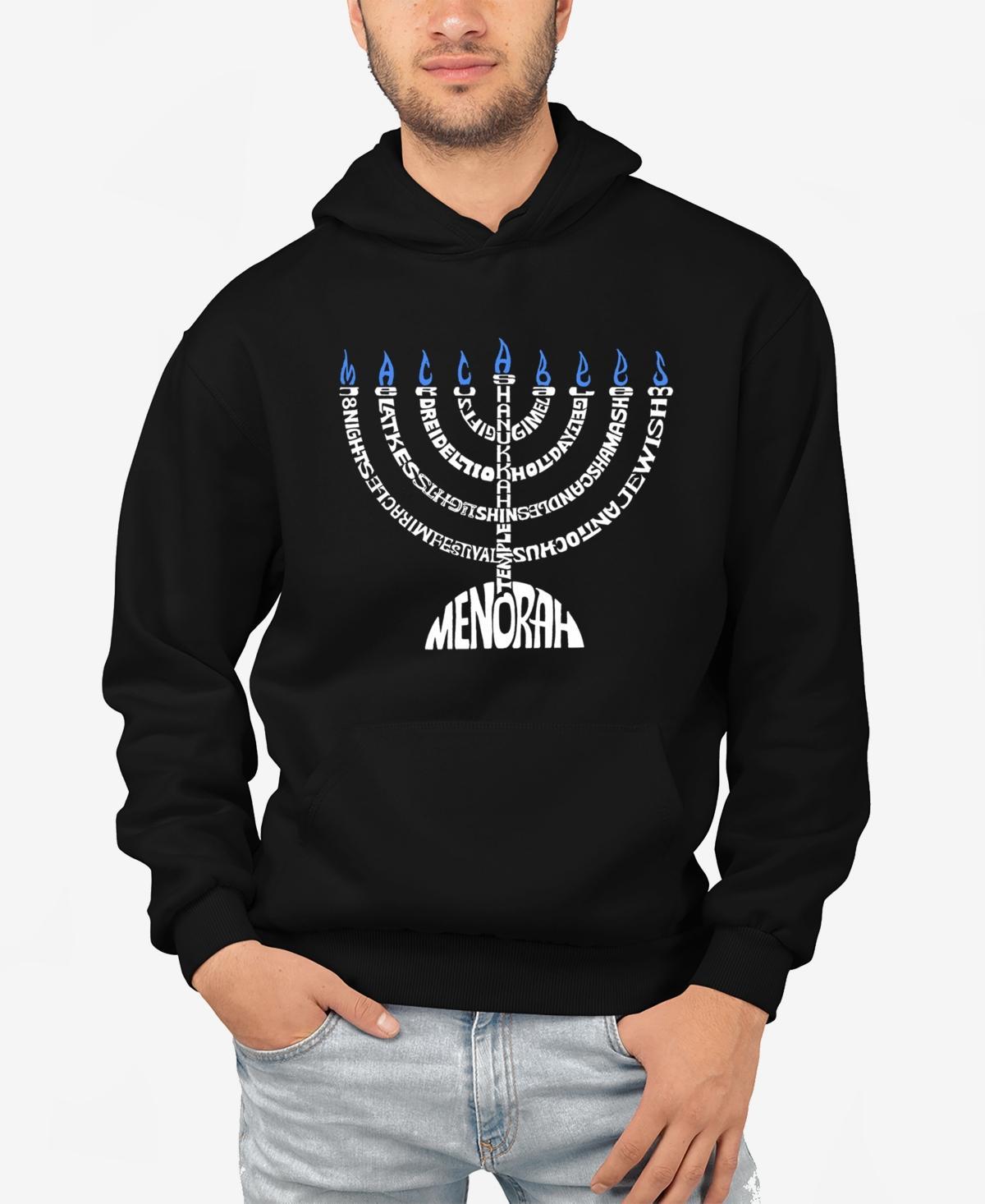 La Pop Art Mens Menorah Word Art Hooded Sweatshirt Product Image