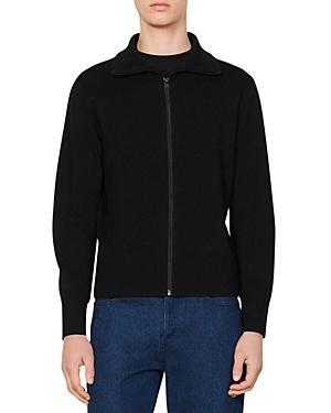 Sandro Zip Front Wool Cardigan Product Image