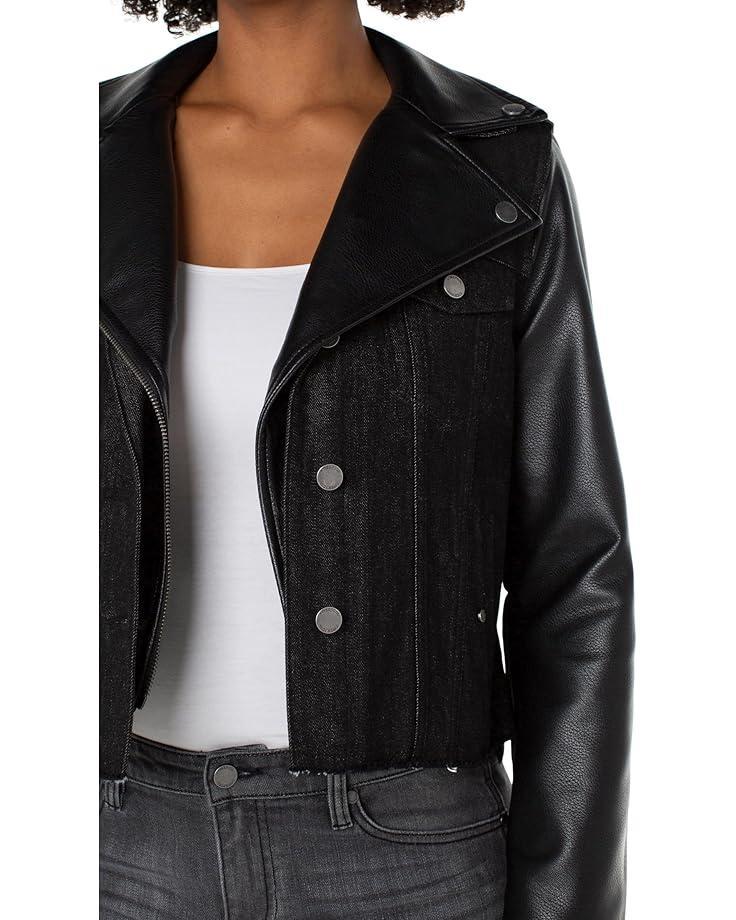 Faux Leather Moto Jacket Product Image