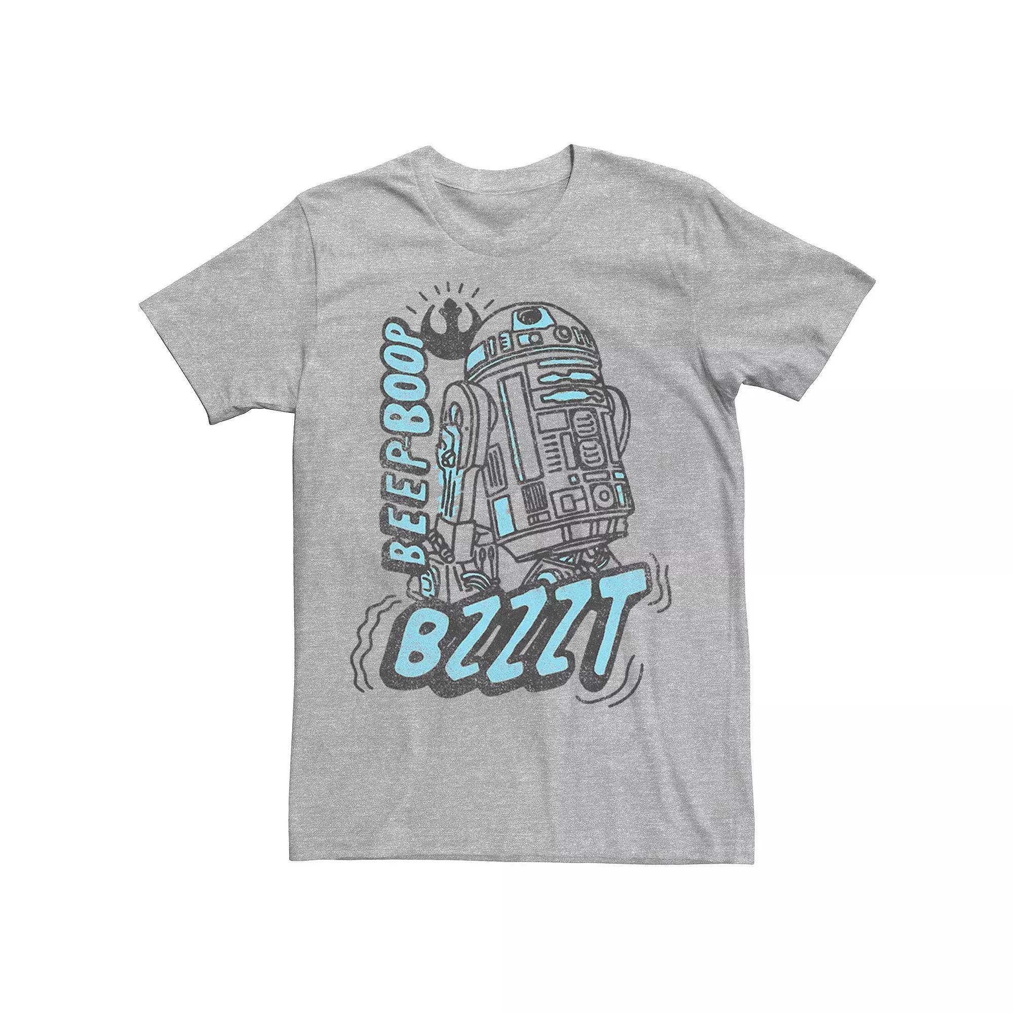 Men's Star Wars R2D2 Doodle Sounds Tee, Size: Medium, Athletic Grey Product Image