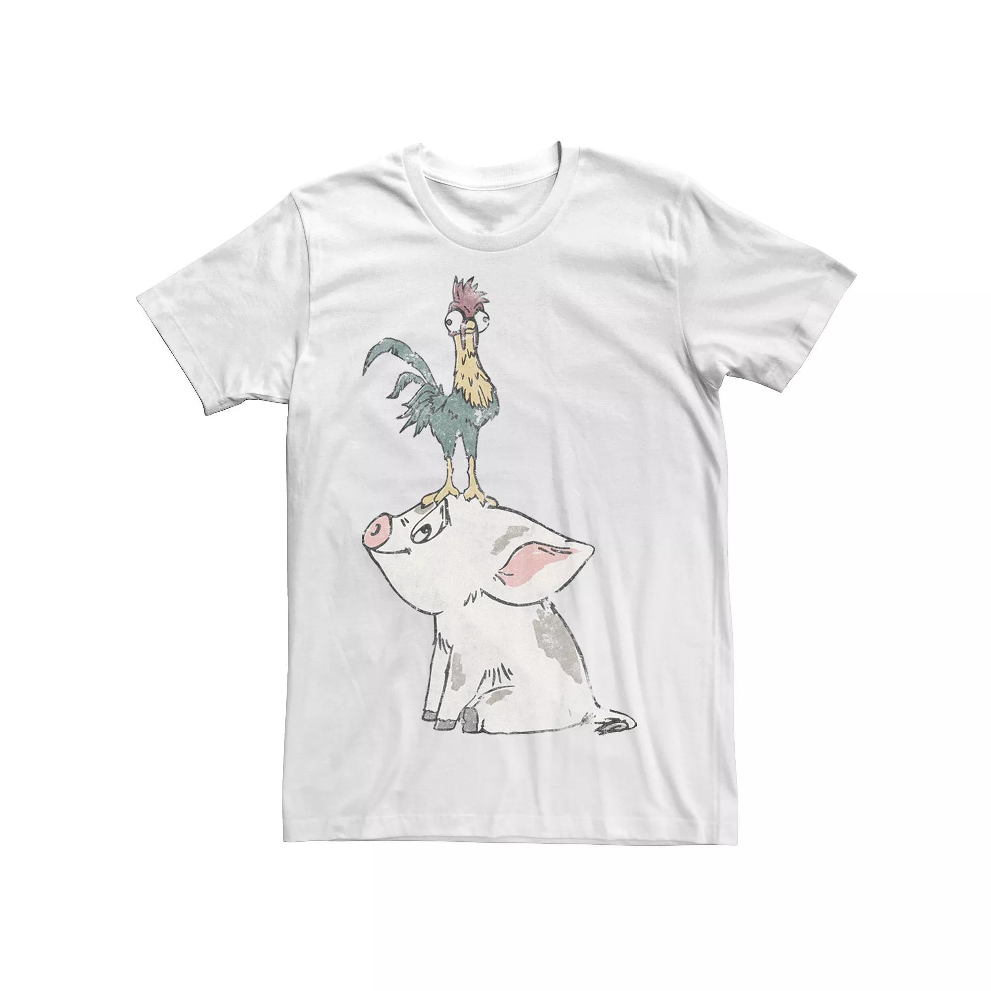 Disney's Moana Pua Drawn Smile Men's Tee, Size: Small, White Product Image