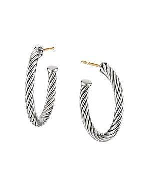 Cable Hoop Earrings in Silver, 0.75L Product Image