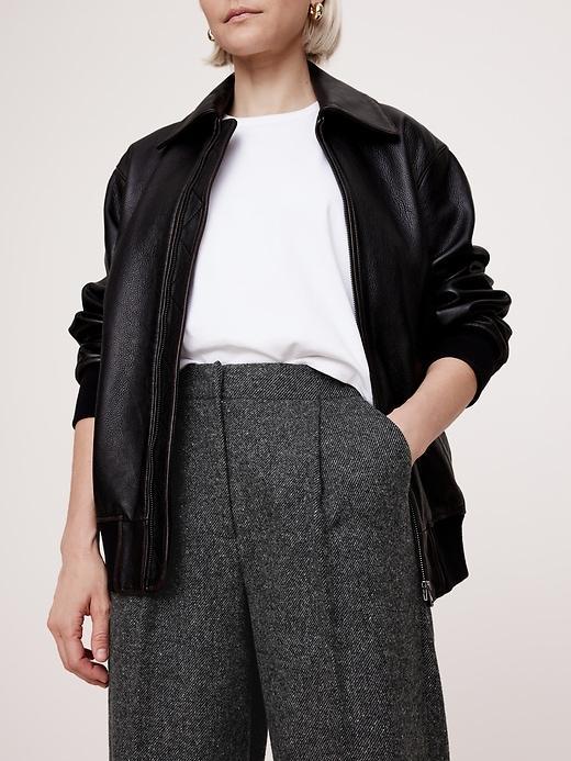 Relaxed Wide-Leg Italian Herringbone Pant Product Image