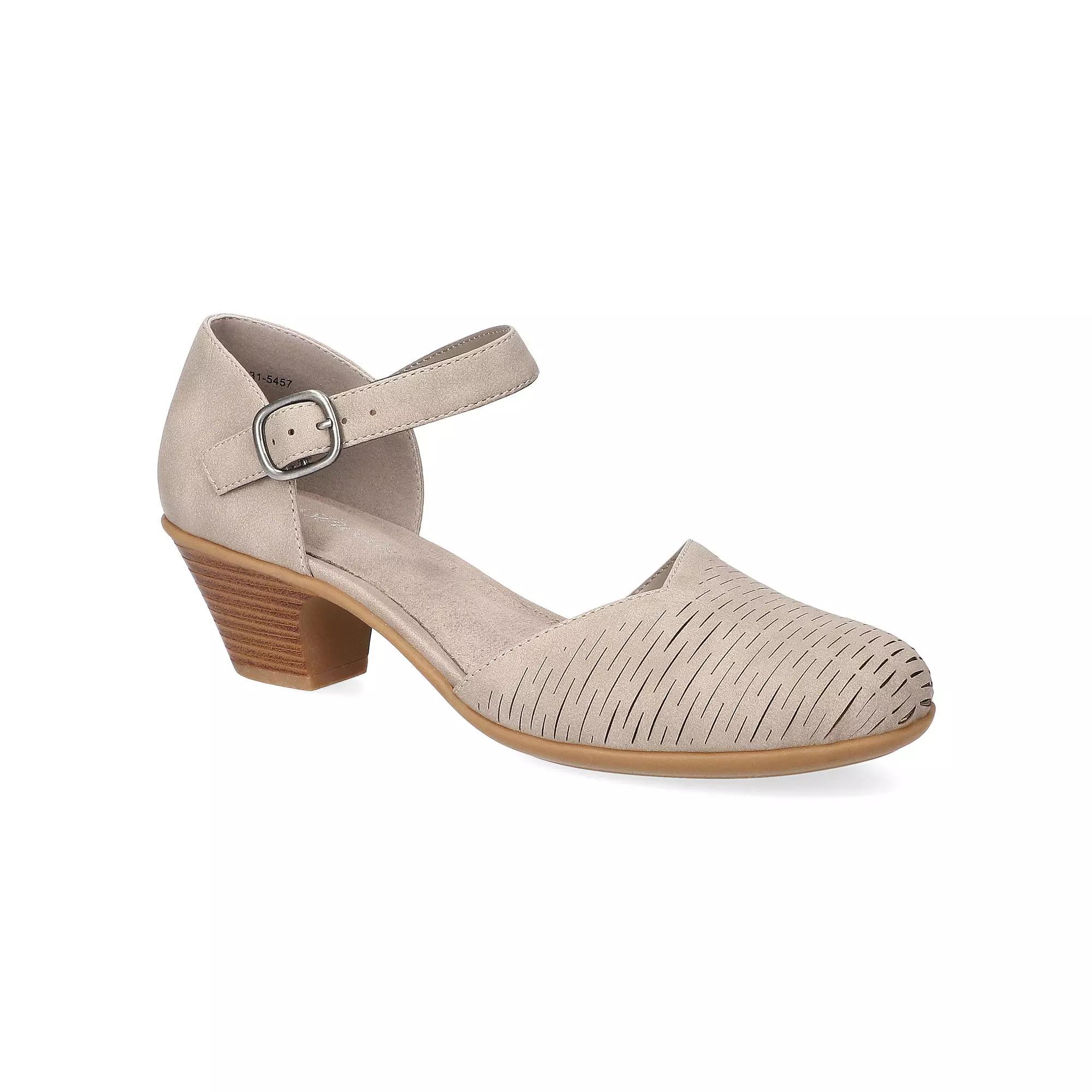 Easy Street Justina Women's Block Heel Sandals, Size: 7 Wide, Gray Product Image