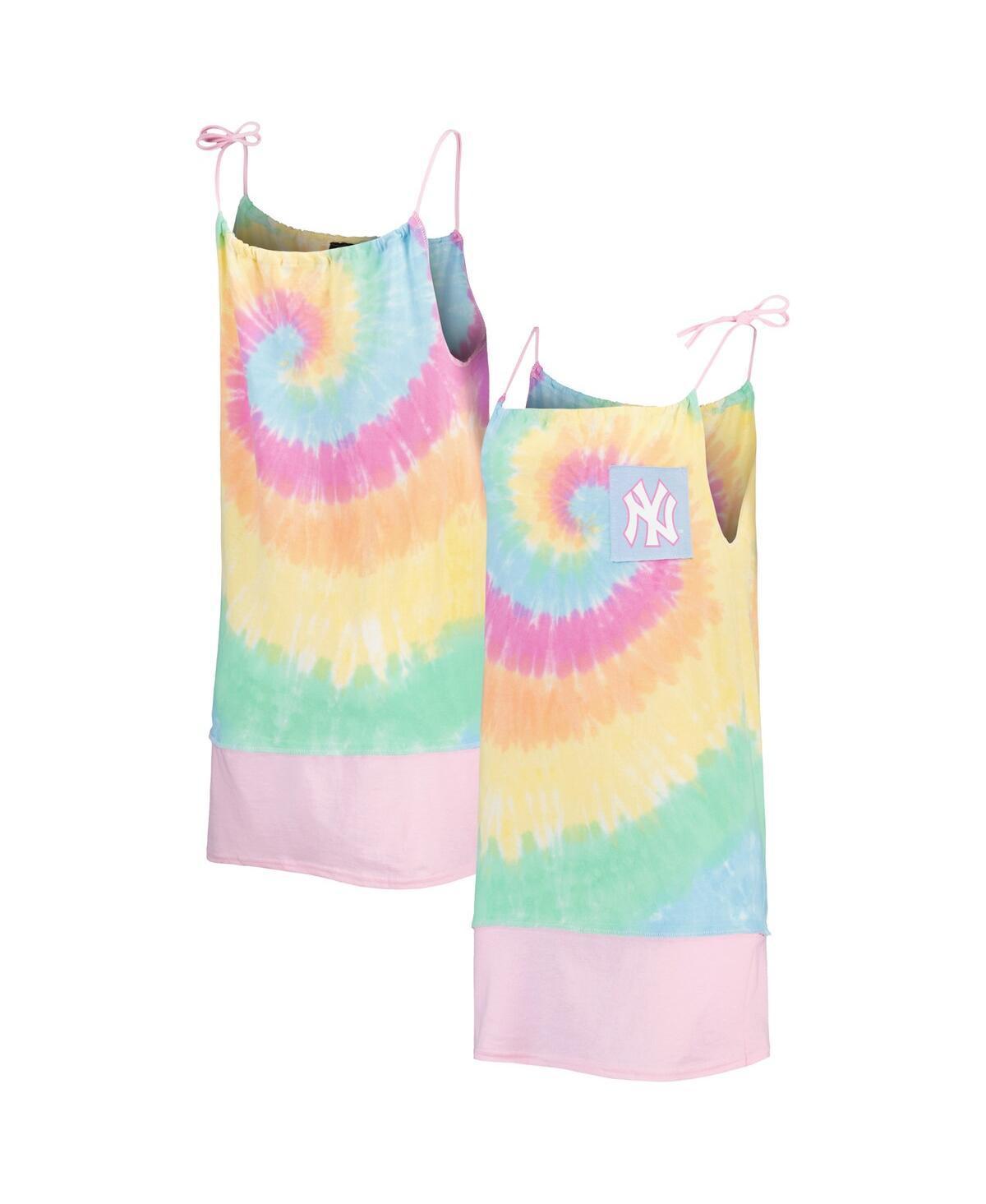 Women's Refried Apparel White New York Yankees Tie-Dye Tank Top Dress, Size: Large Product Image