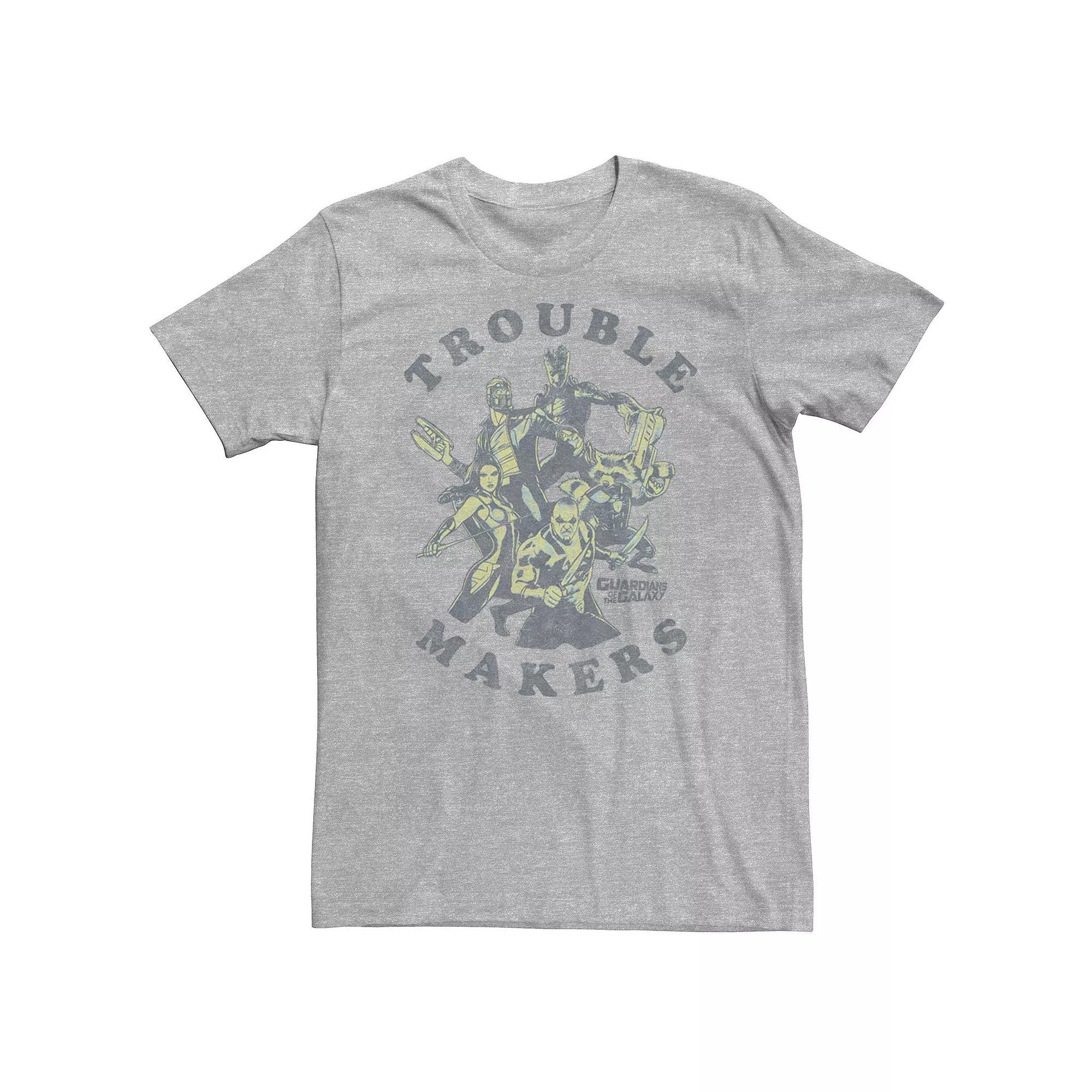 Big & Tall Marvel Guardians Of The Galaxy Trouble Makers Tee, Men's, Size: 4XL Tall, Athletic Grey Product Image