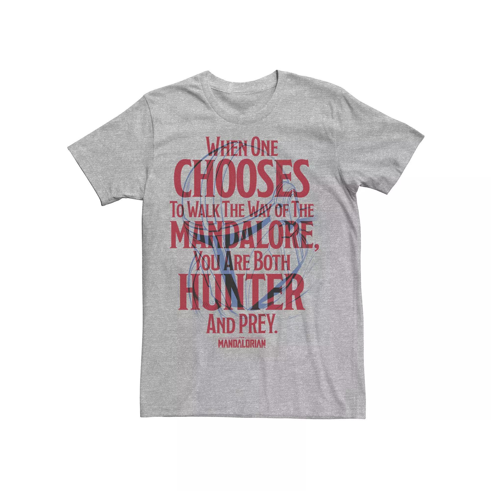 Men's Star Wars The Mandalorian You Are Both Hunter And Prey Tee, Size: Small, Silver Product Image