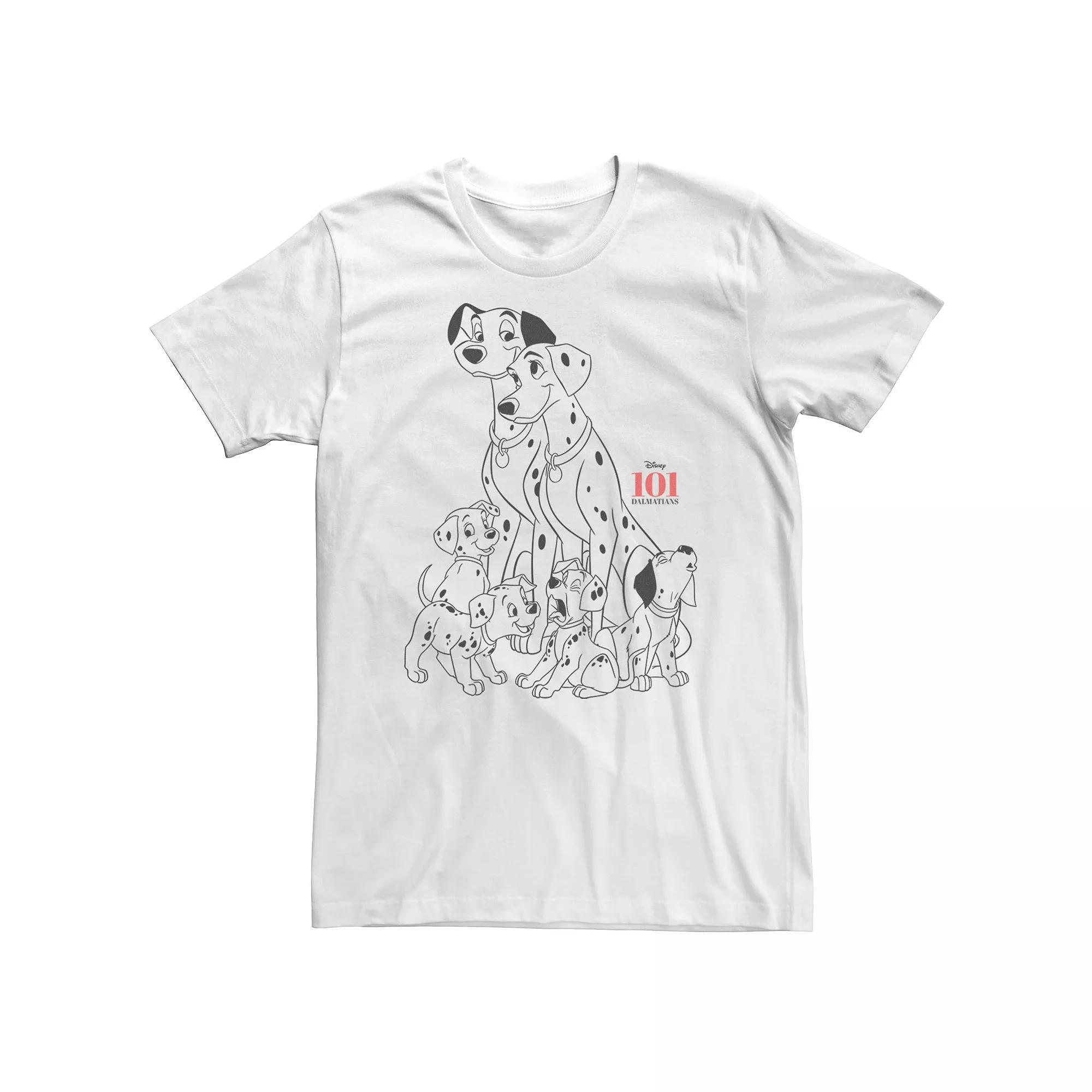 Big & Tall Disney 101 Dalmatians Family Group Shot Tee, Men's, Size: XL Tall, White Product Image