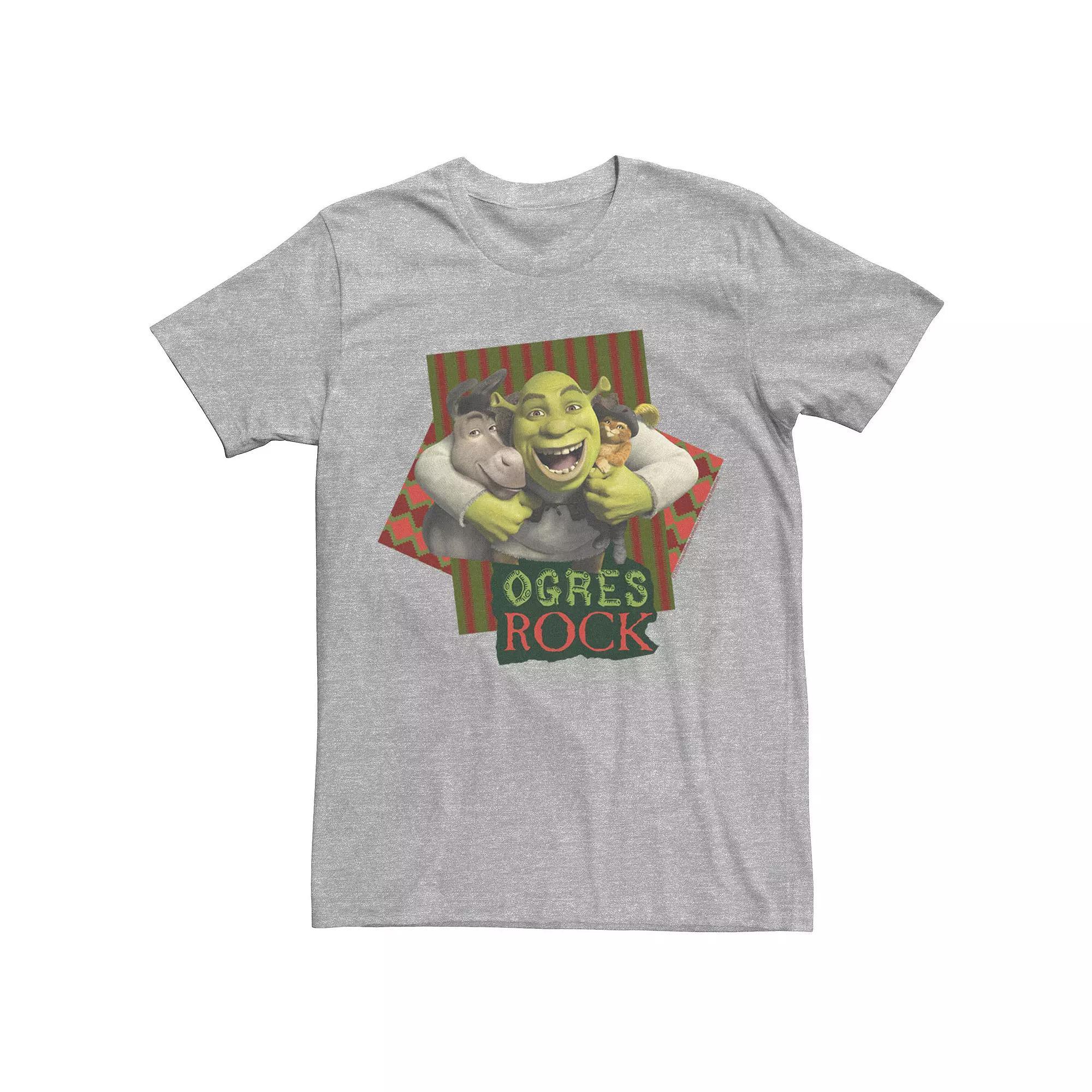 Mens Shrek The Third Ogres Rock Best Friends Tee Athletic Grey Product Image