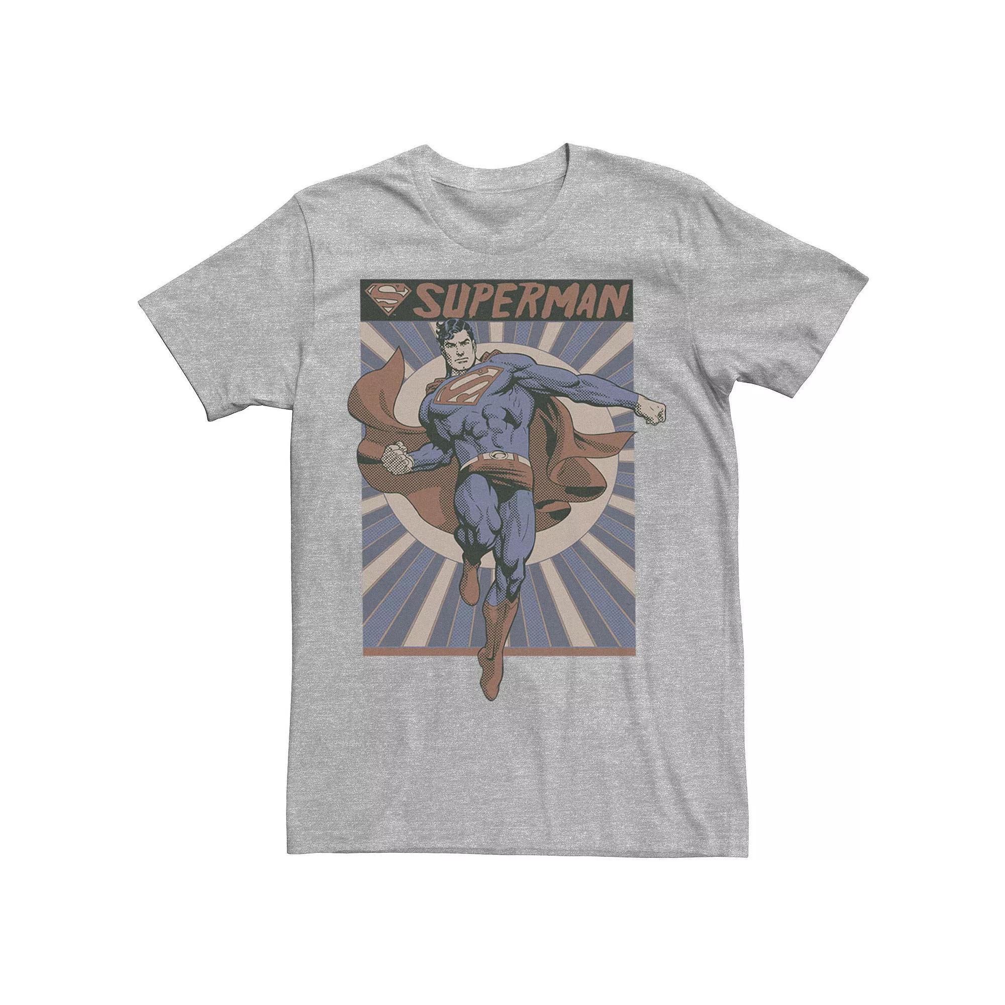Men's DC Comics Superman Posed Pop Art Poster Graphic Tee, Size: Small, Athletic Grey Product Image