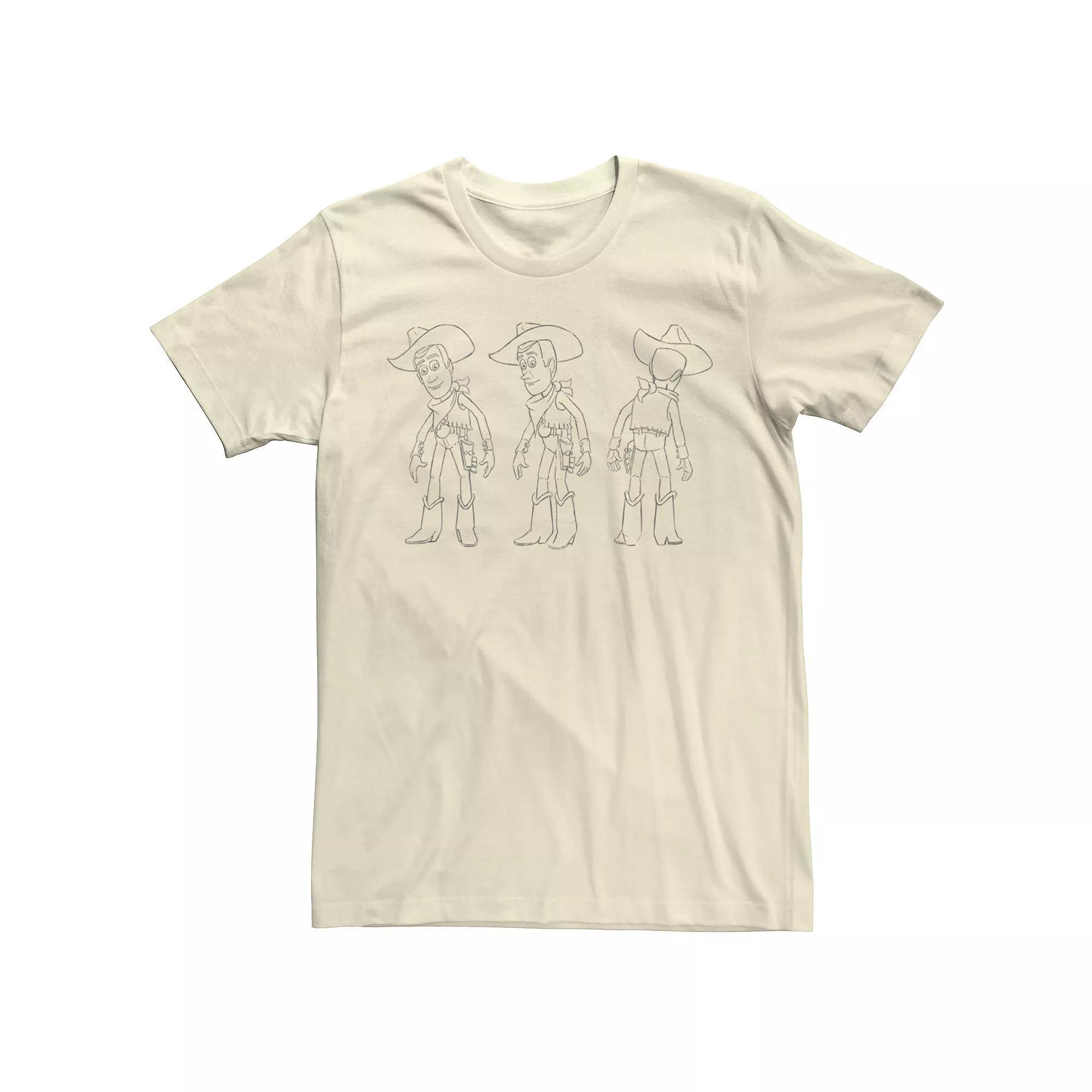 Disney / Pixar's Toy Story Woody Men's Pose Concept Art Tee, Size: Medium, Natural Product Image