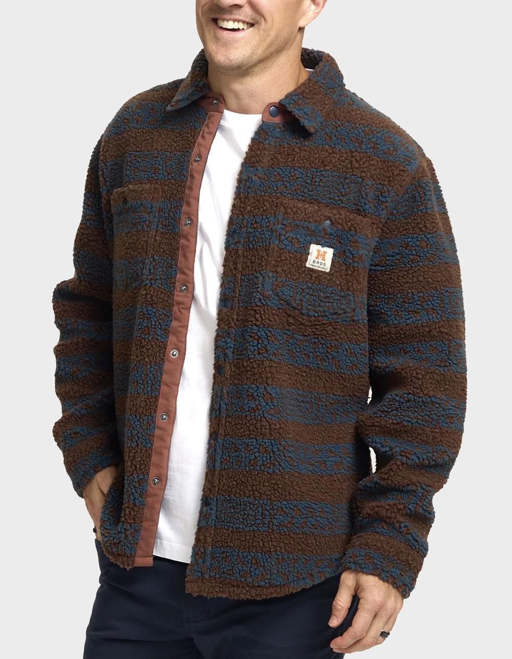 HOWLER BROTHERS Allegheny Mens Fleece Overshirt - BROWN COMBO Product Image