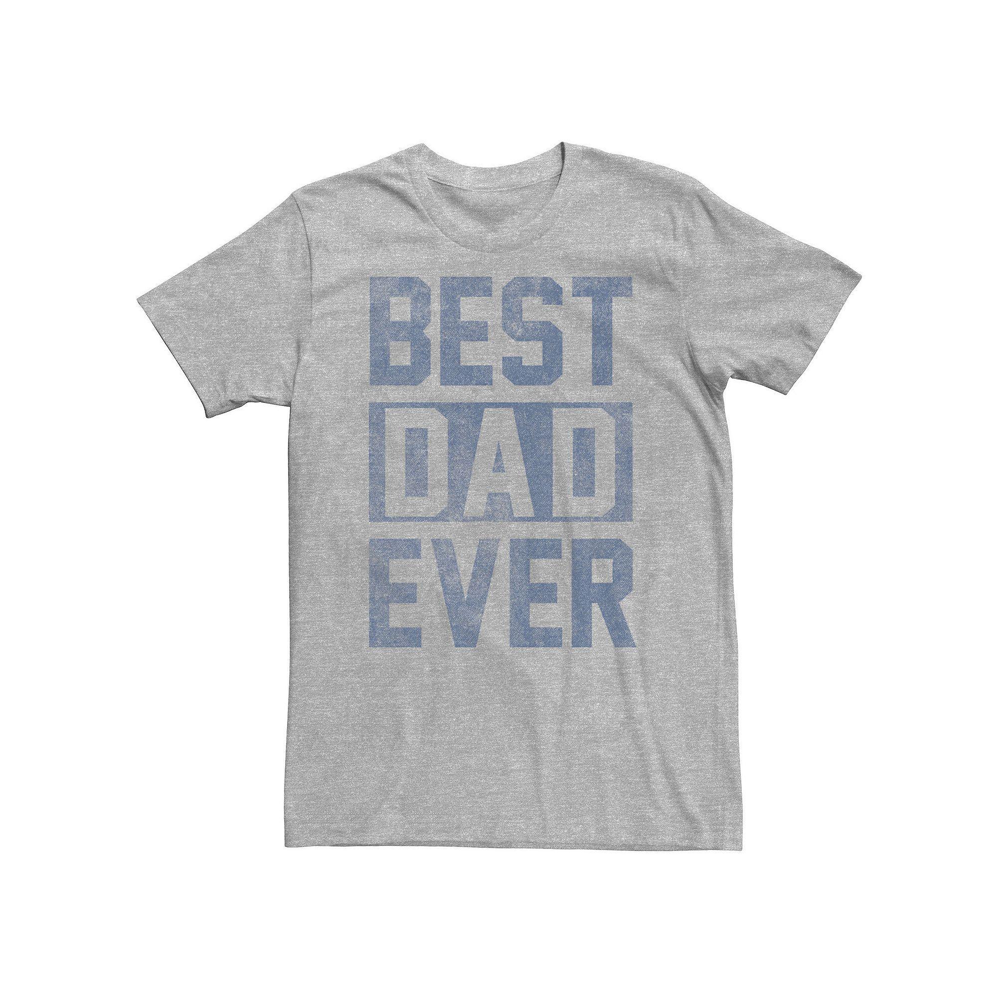 Big & Tall Father's Day "Best Dad Ever" Block Letters Tee, Men's, Size: 3XL Tall, Athletic Grey Product Image