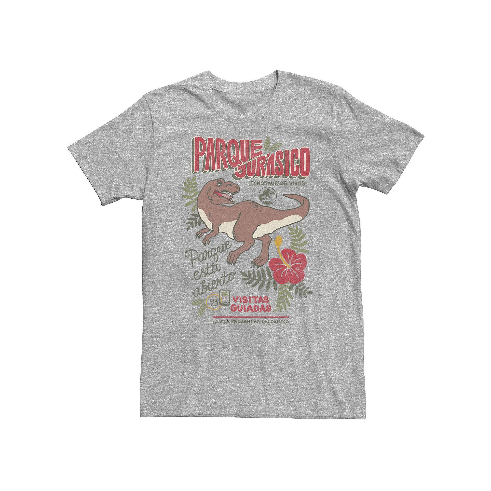 Big & Tall Jurassic Park Spanish Opening Day Poster Tee, Men's, Size: 4XLT, Athletic Grey Product Image
