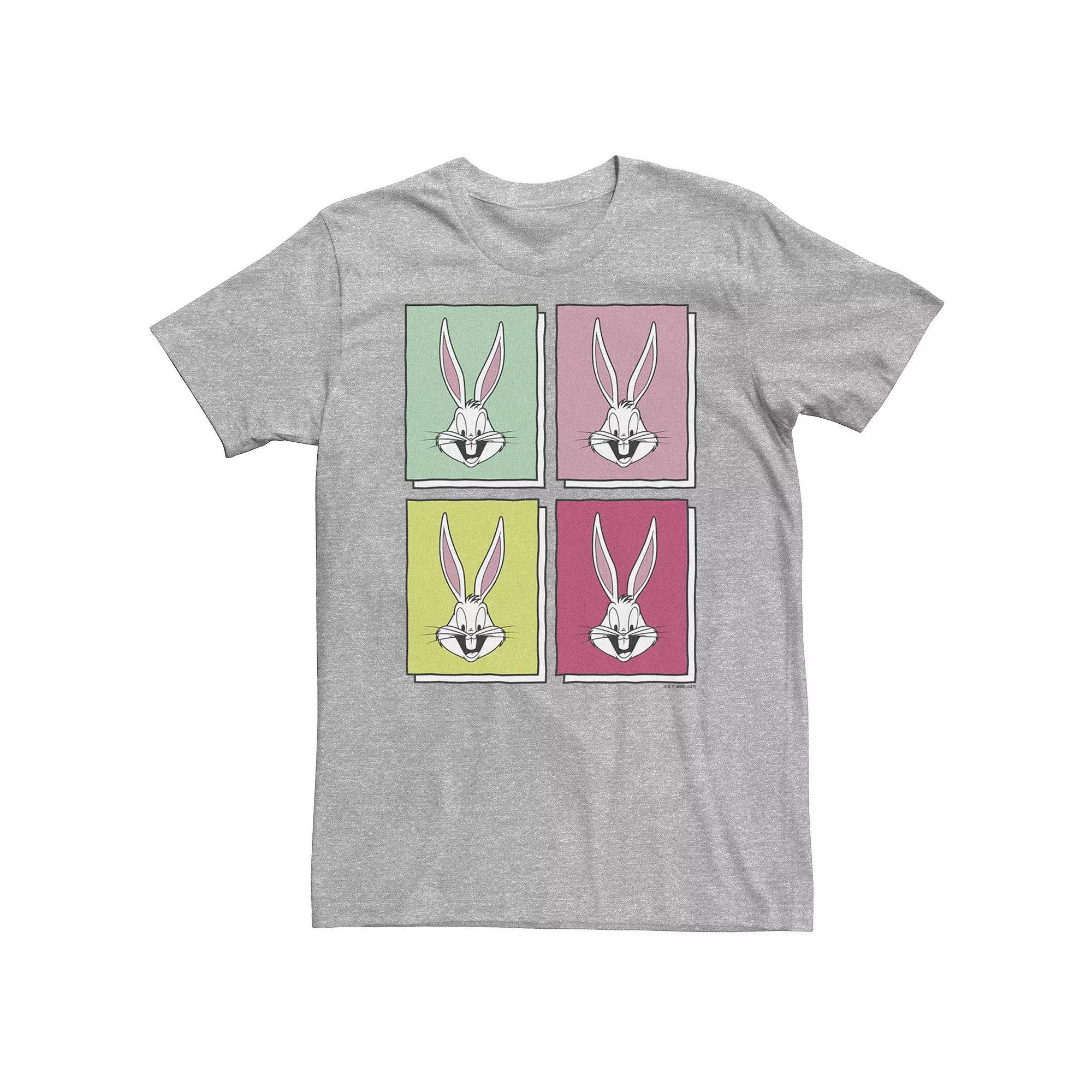 Big & Tall Looney Tunes Bugs Bunny Colored Boxed Portraits Tee, Men's, Size: 4XLT, Athletic Grey Product Image