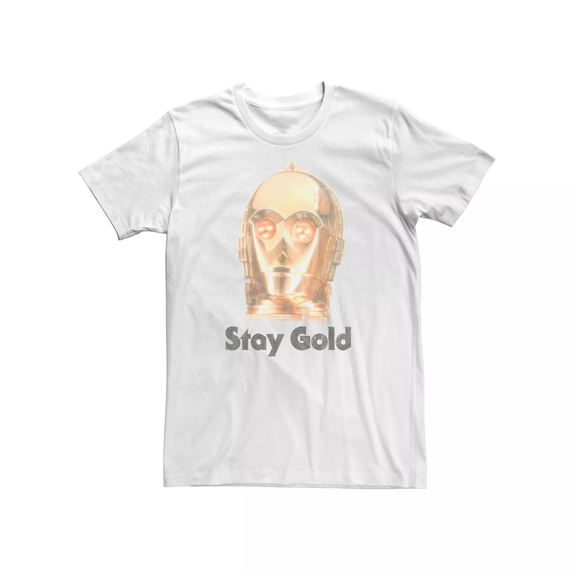 Men's Star Wars The Rise of Skywalker C-3PO Stay Gold Graphic Tee, Size: XXL, White Product Image