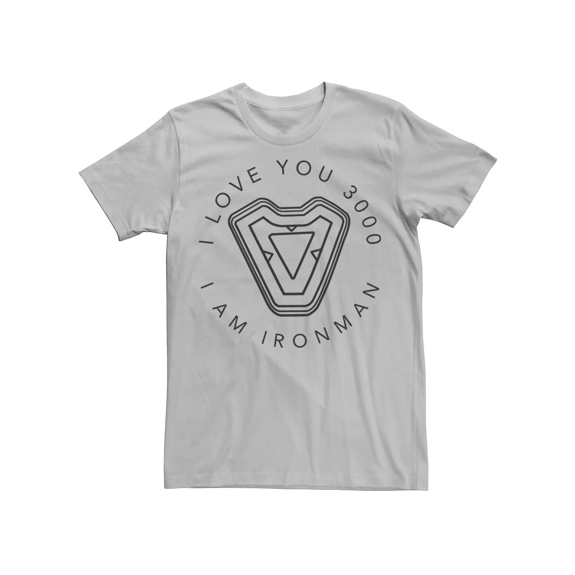 Mens Marvel Avengers Endgame Iron Man I Love You 3000 Quote Circle Logo Graphic Tee Product Image
