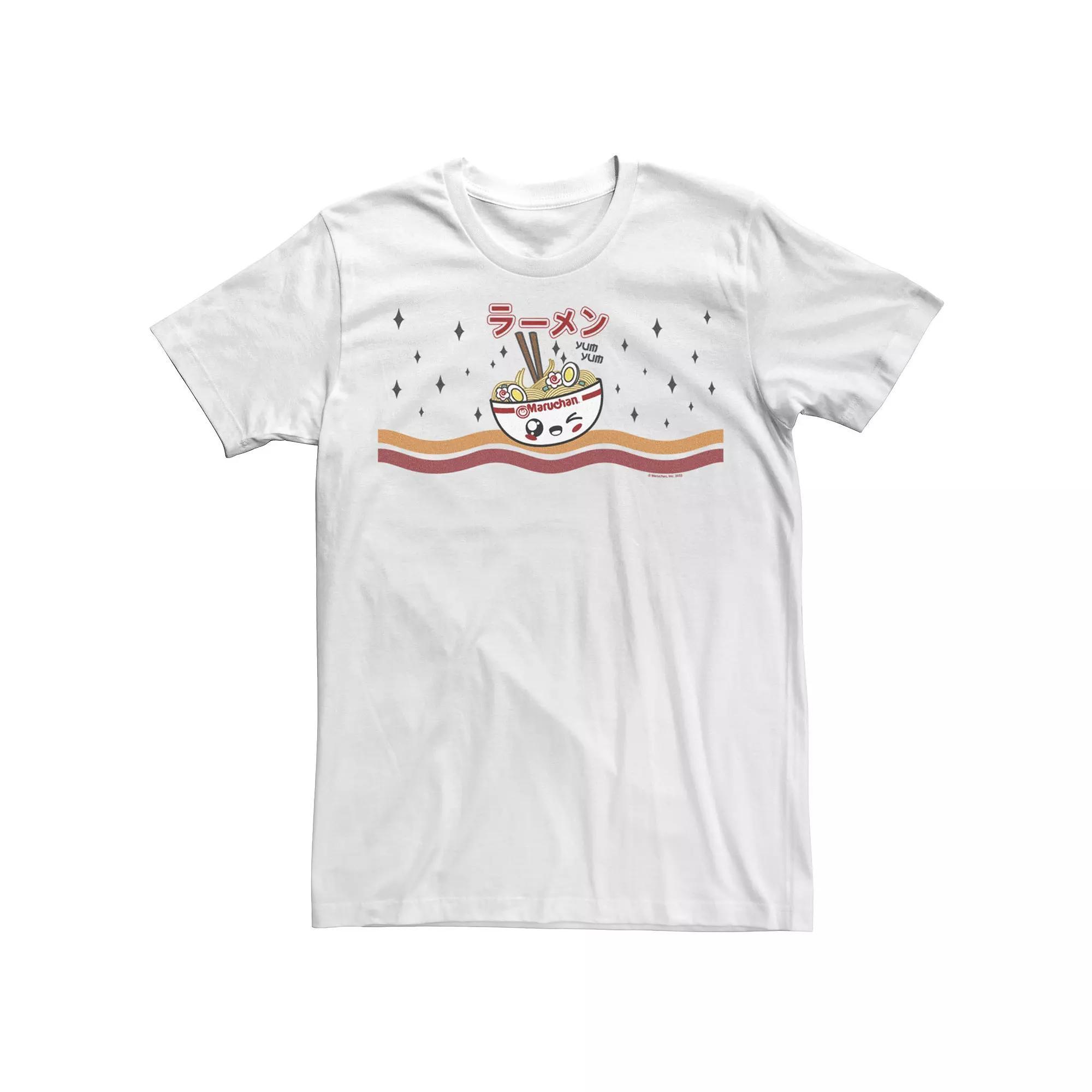 Men's Maruchan Chibi Bowl Of Noodles Text Tee, Size: Large, White Product Image