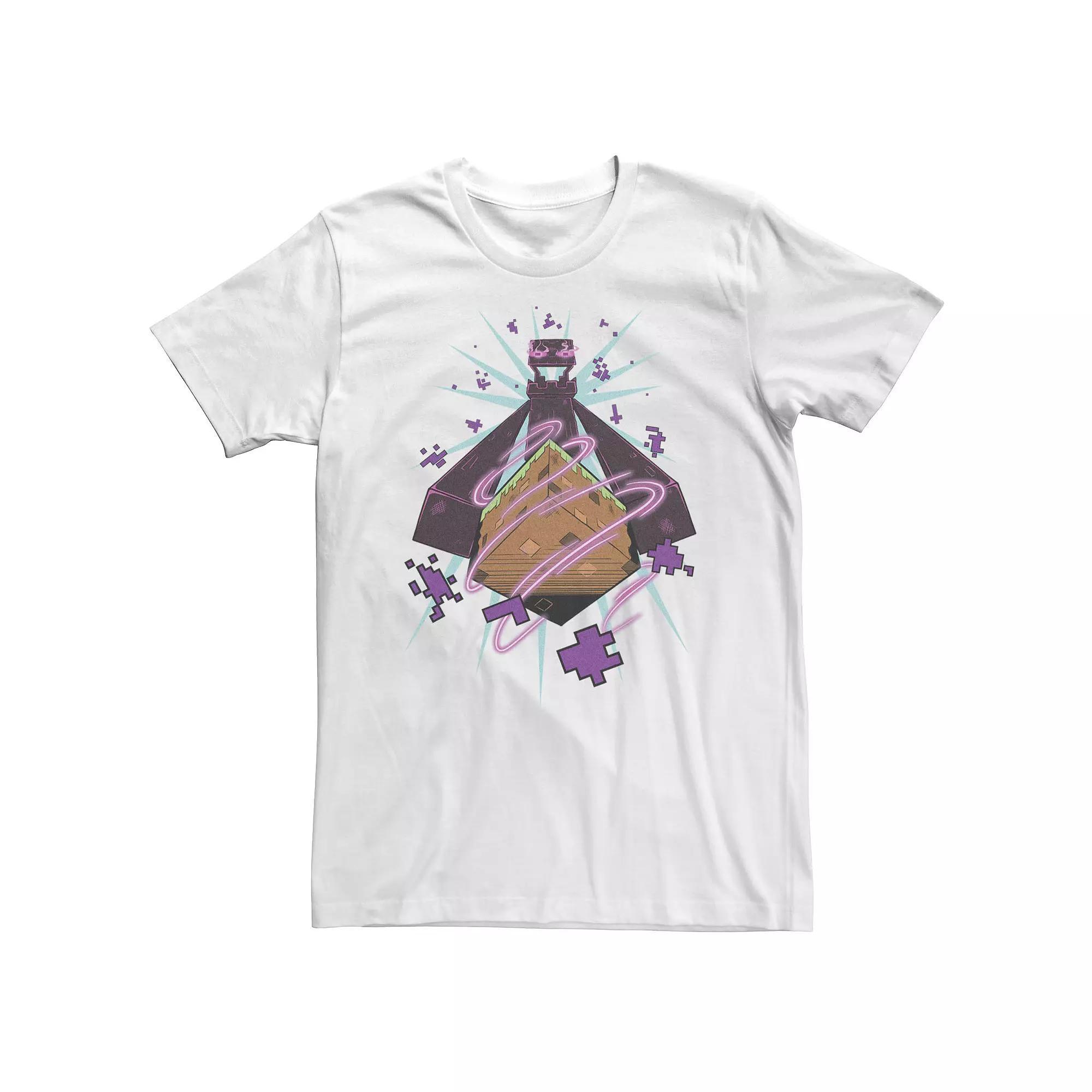 Big & Tall Minecraft Enderman Pixelated Portrait Tee, Men's, Size: 4XLT, White Product Image